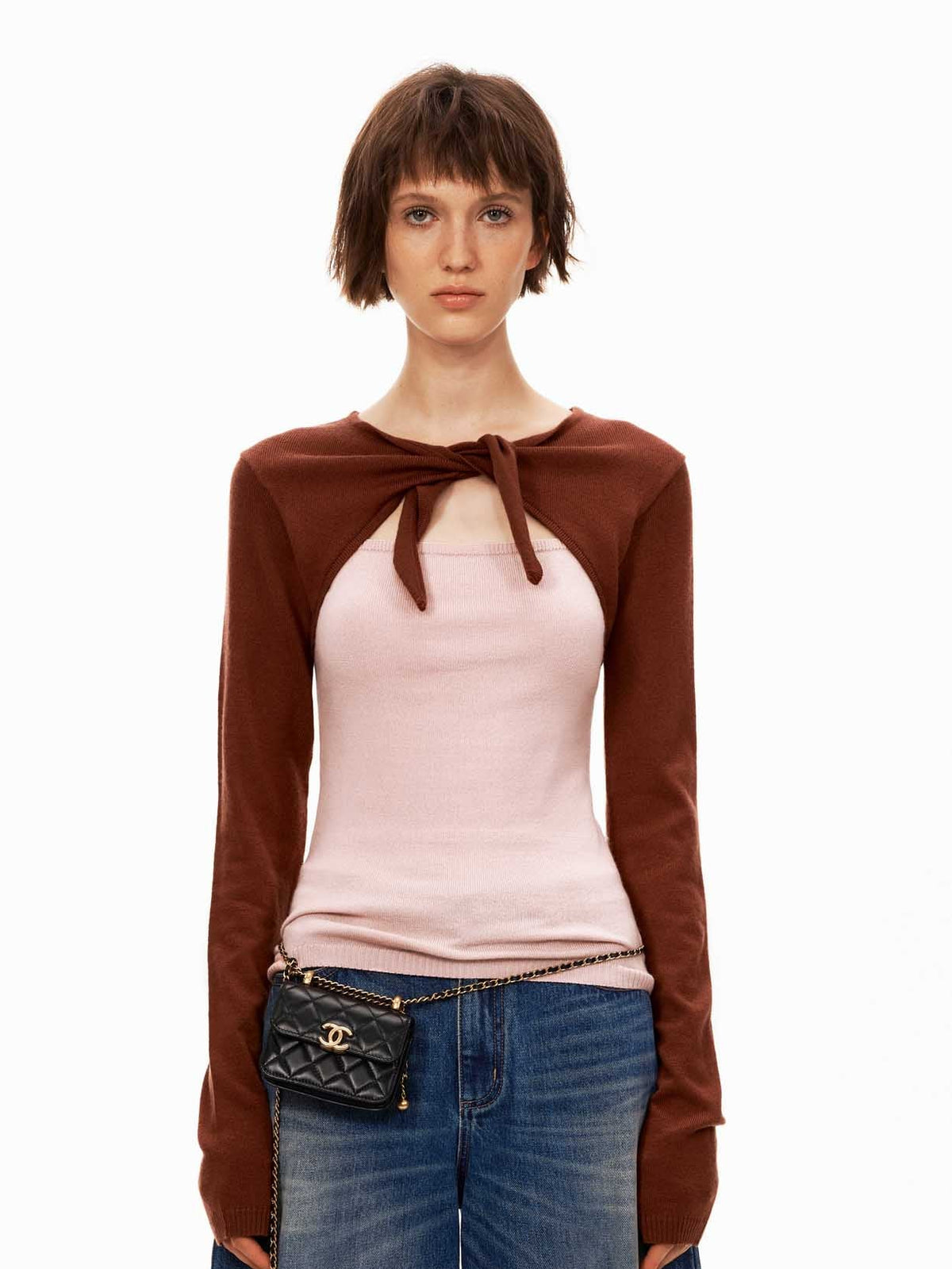 Merino Wool Colorblock Knit Top