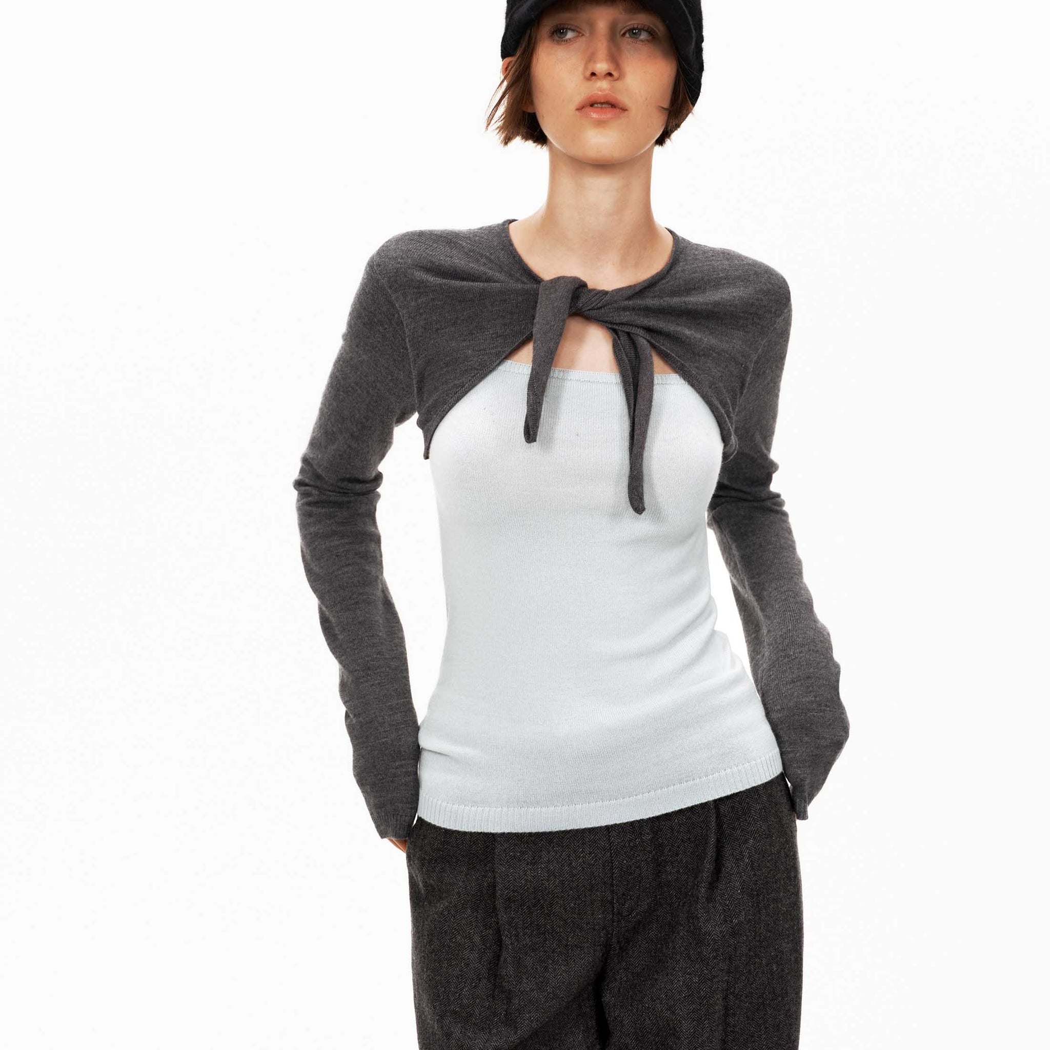 Merino Wool Colorblock Knit Top