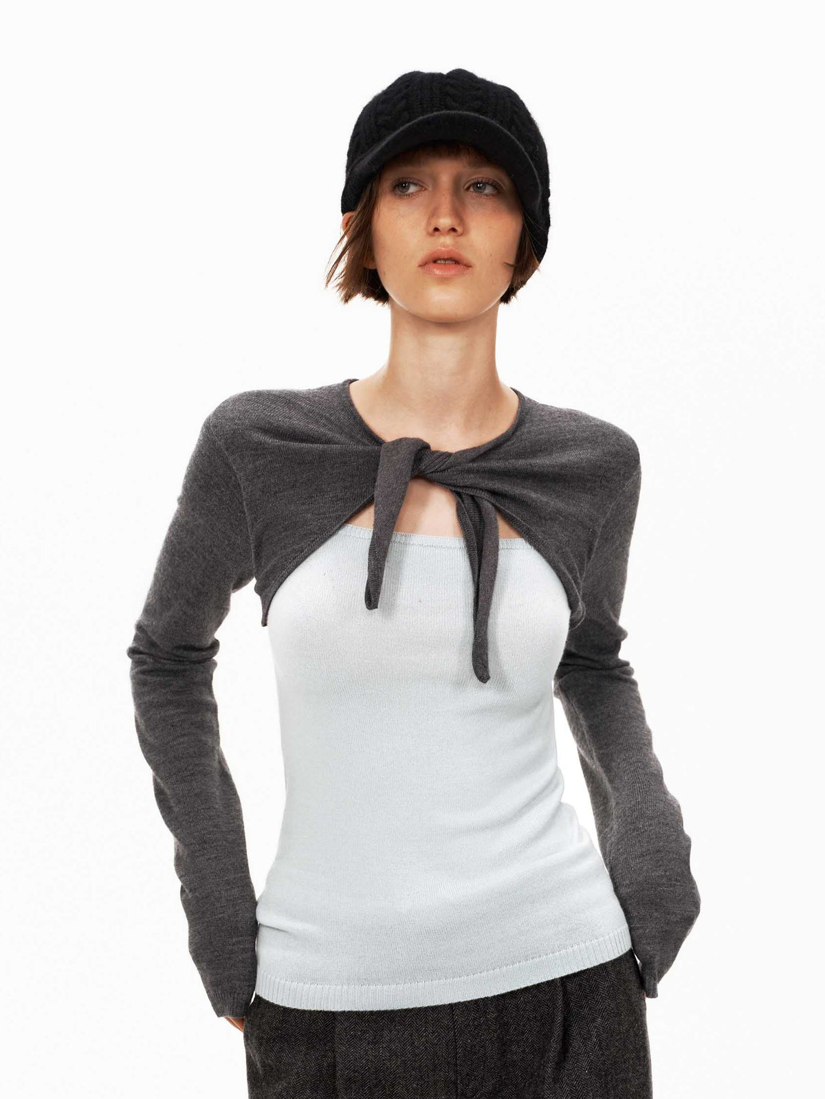 Merino Wool Colorblock Knit Top