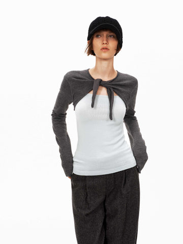 Merino Wool Colorblock Knit Top