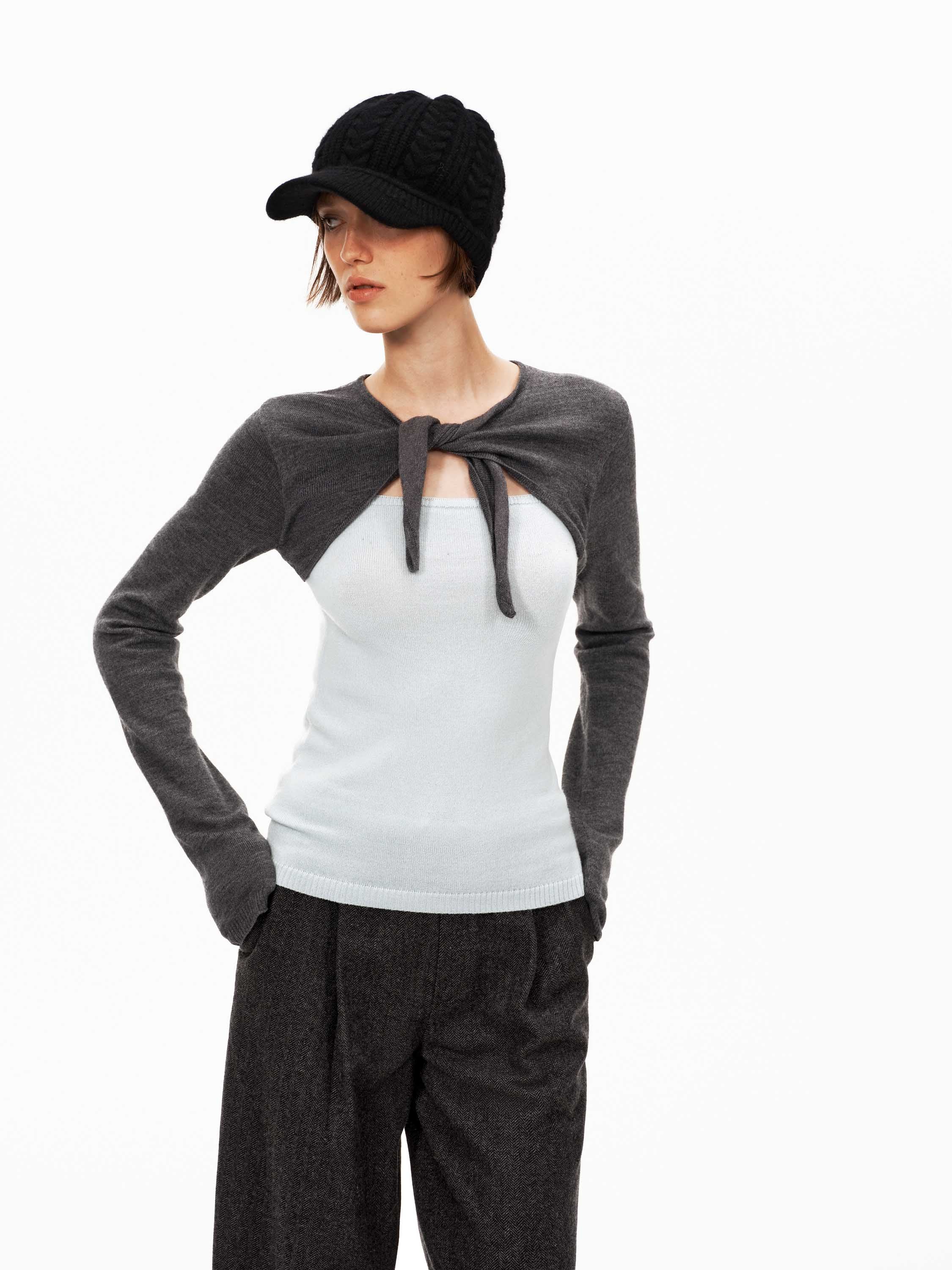Merino Wool Colorblock Knit Top
