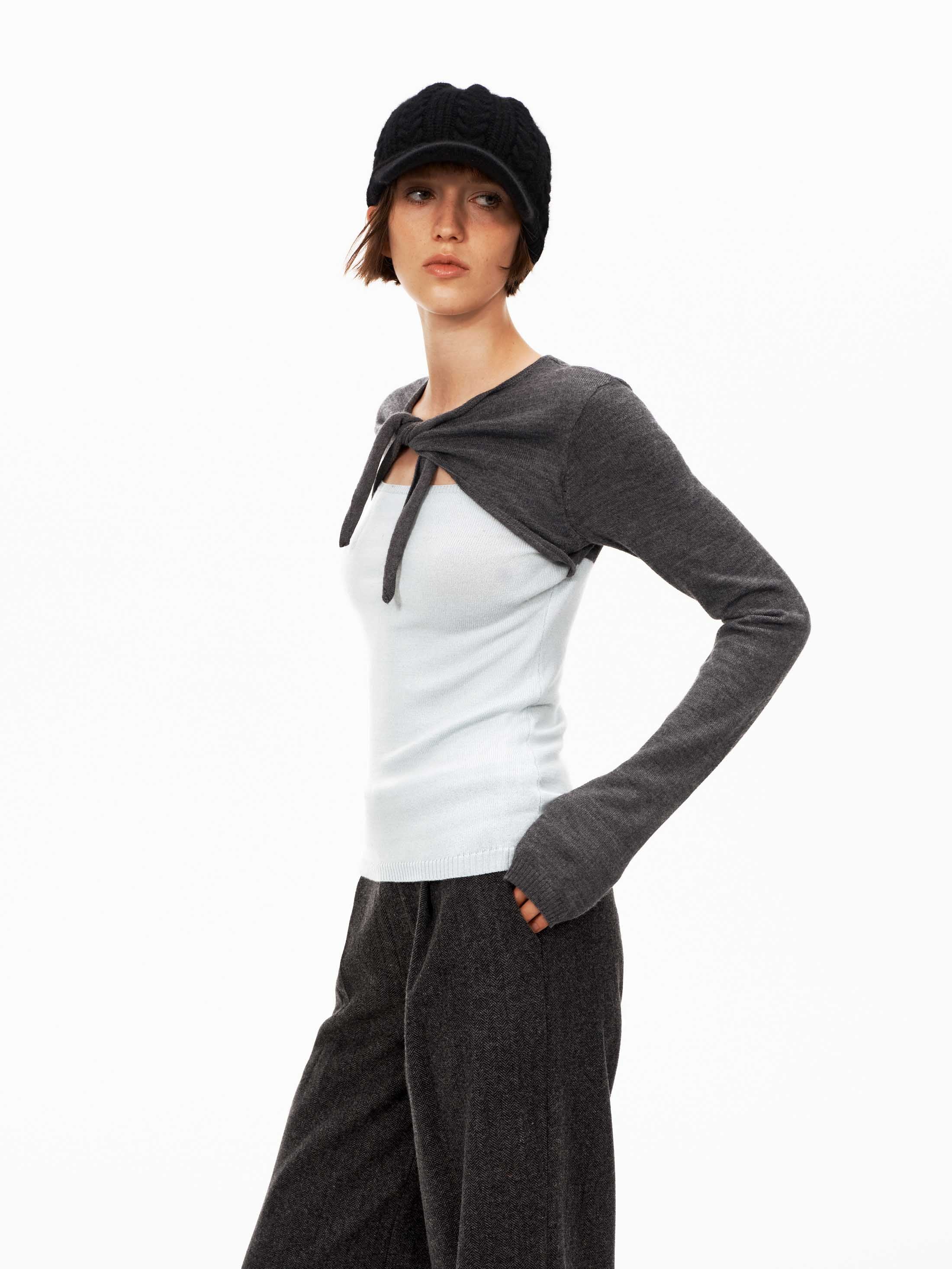 Merino Wool Colorblock Knit Top