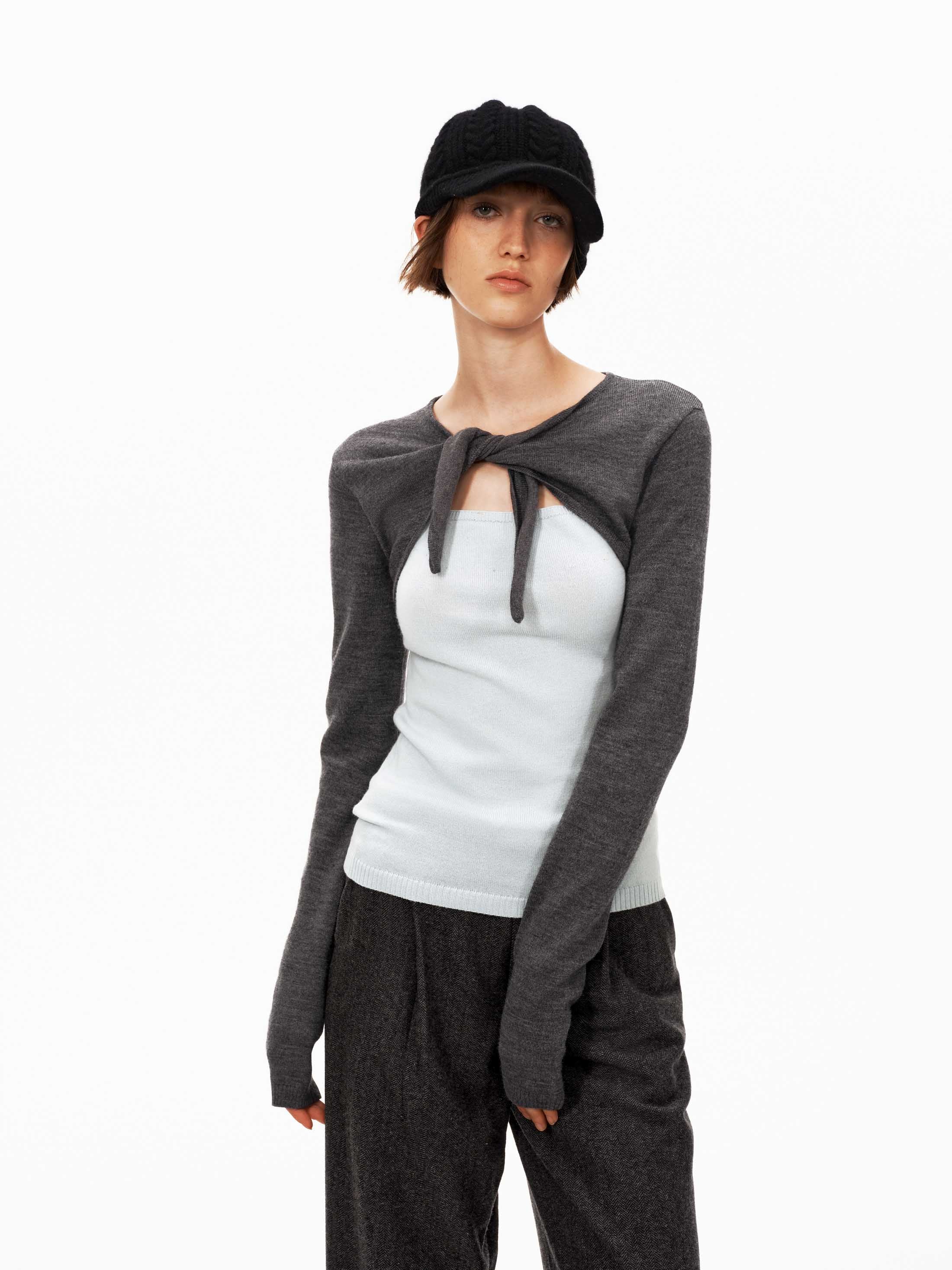 Merino Wool Colorblock Knit Top