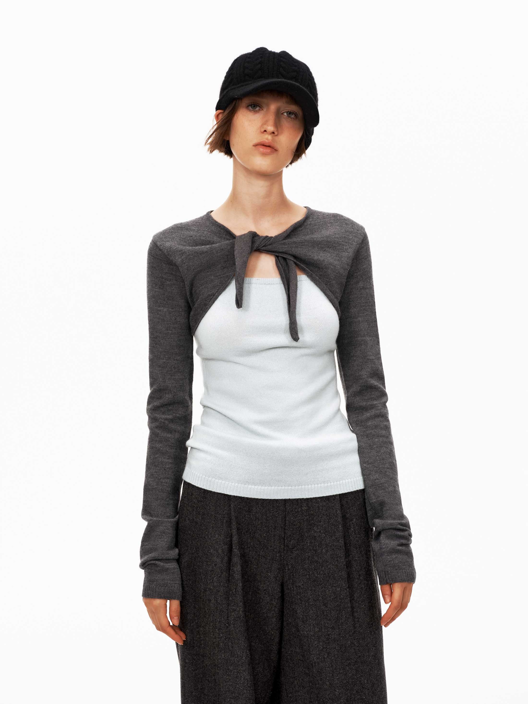 Merino Wool Colorblock Knit Top