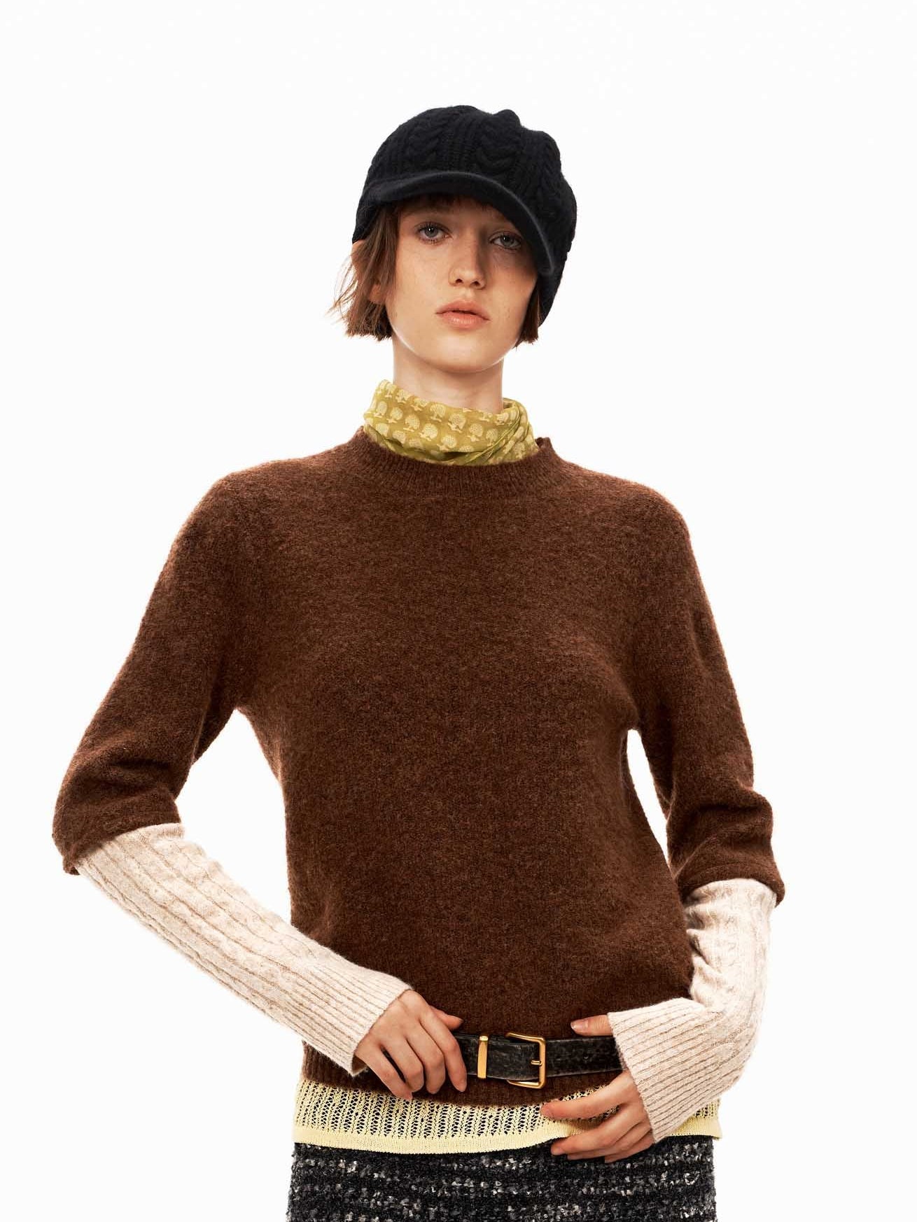 Tricolor Wool Patchwork Sweater