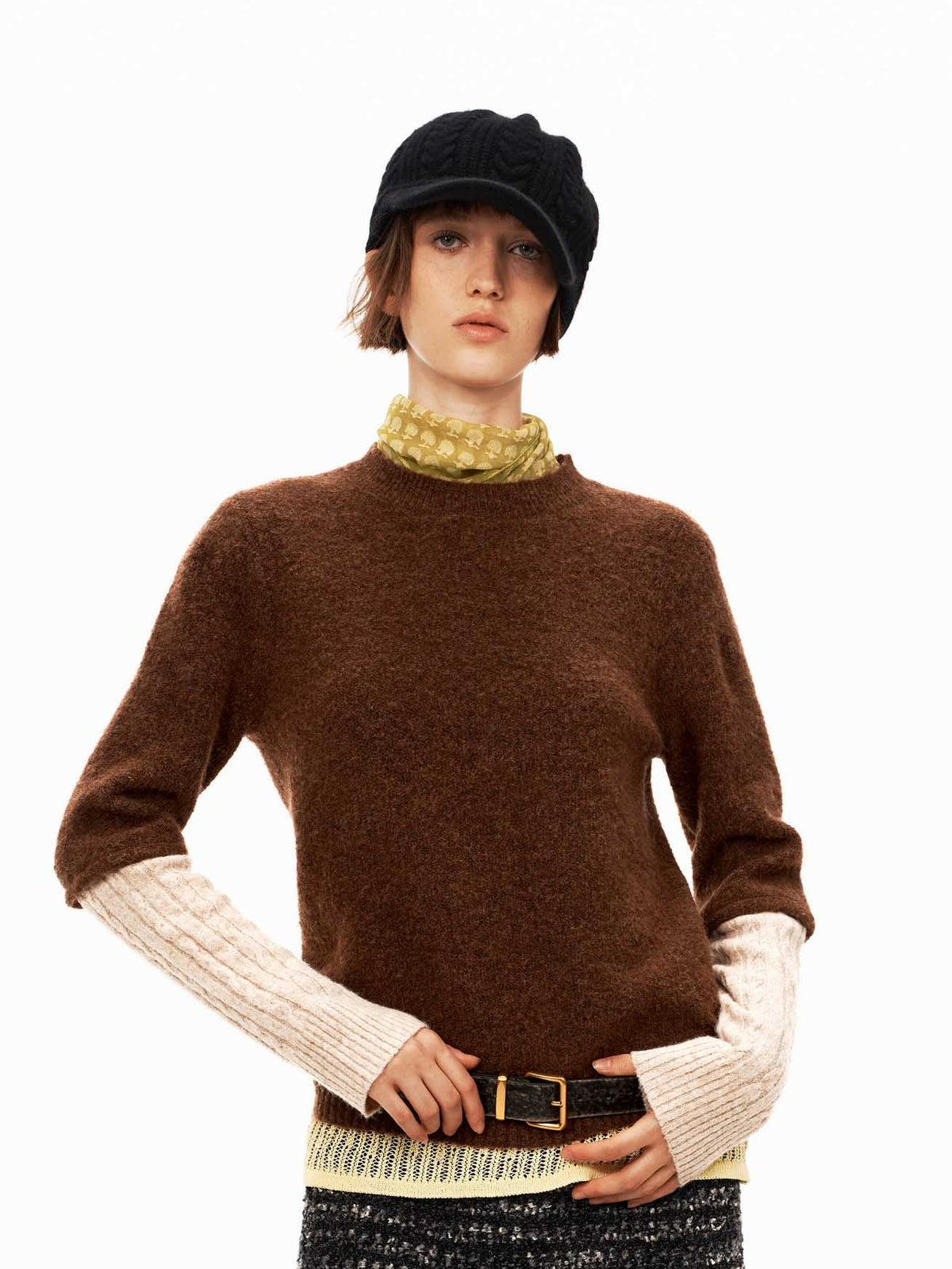 Tricolor Wool Patchwork Sweater