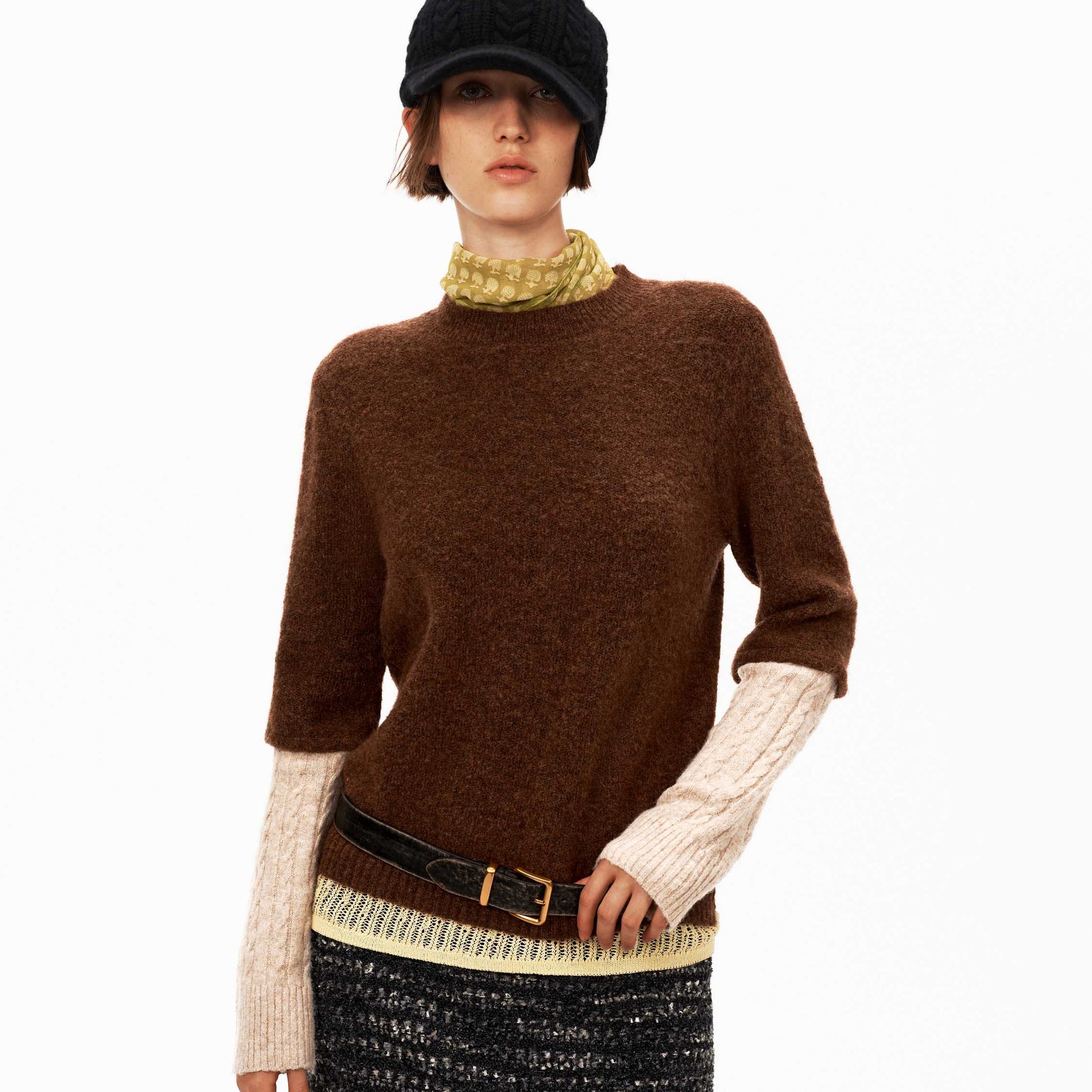 Tricolor Wool Patchwork Sweater