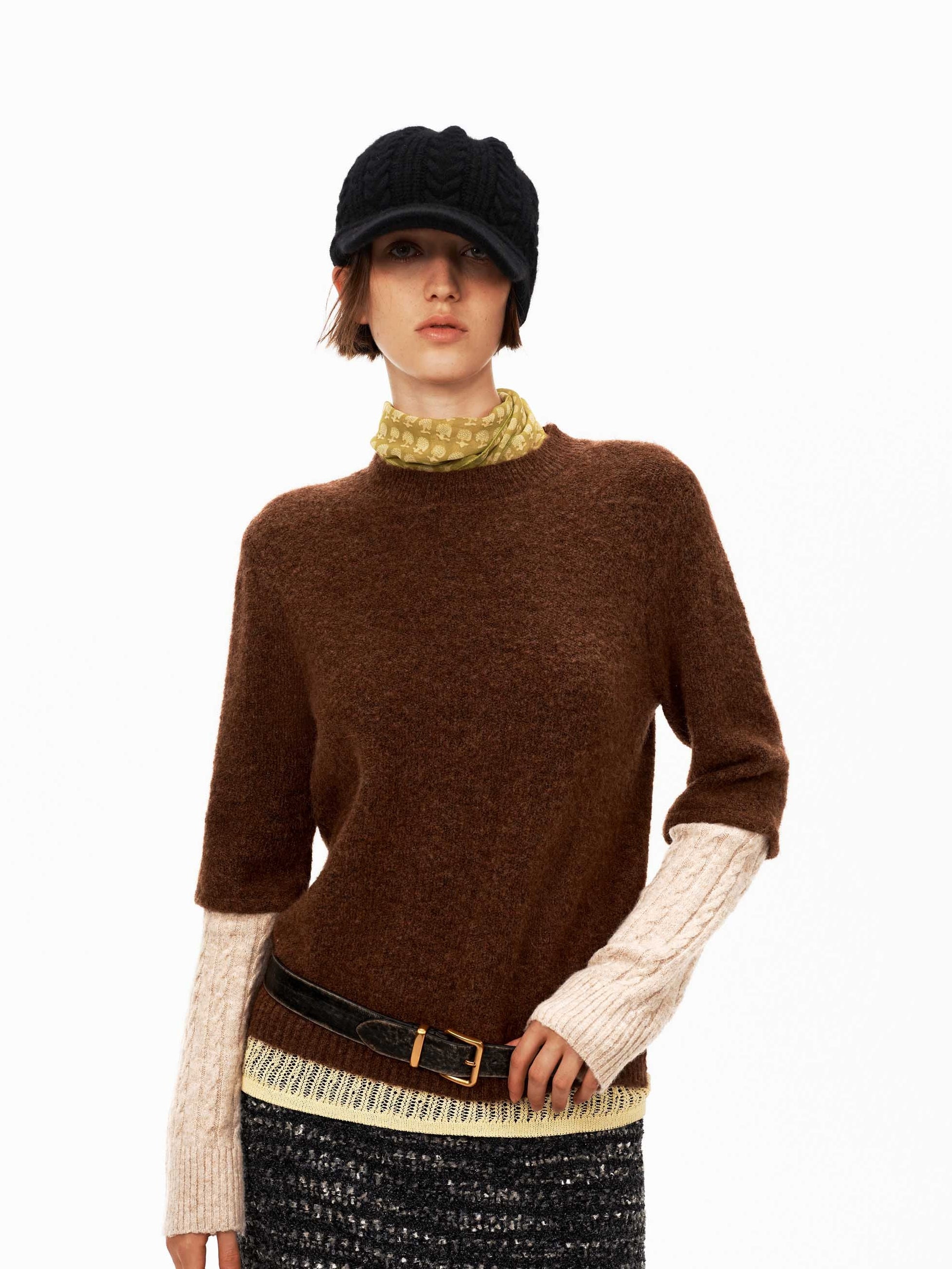 Tricolor Wool Patchwork Sweater