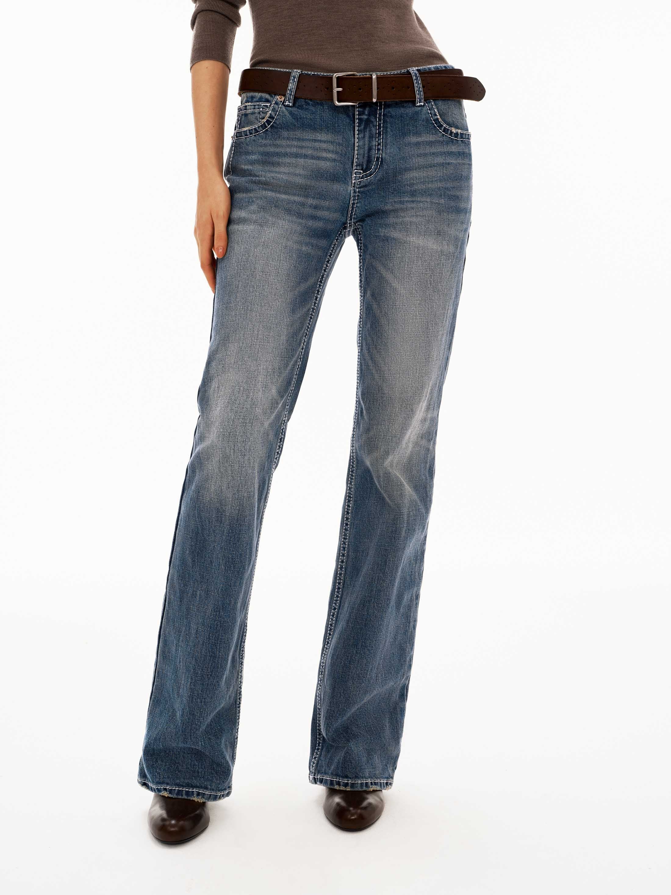 Blue Straight Leg Jeans