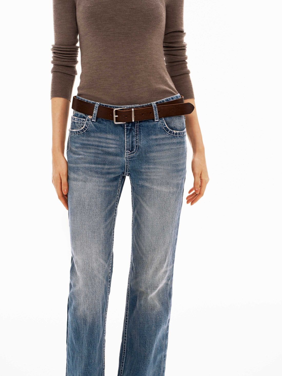 Blue Straight Leg Jeans