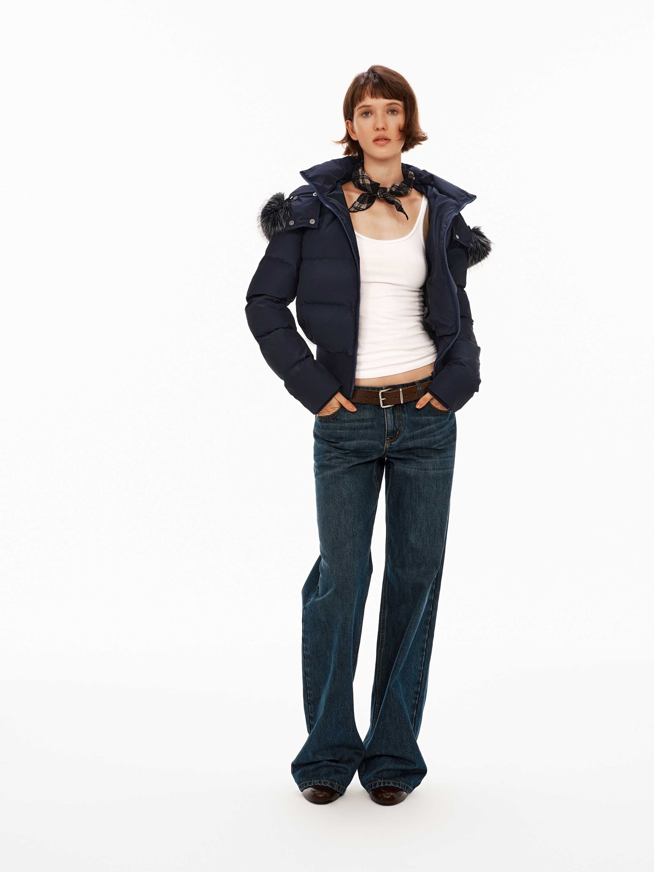 Down Fur Collar Coat