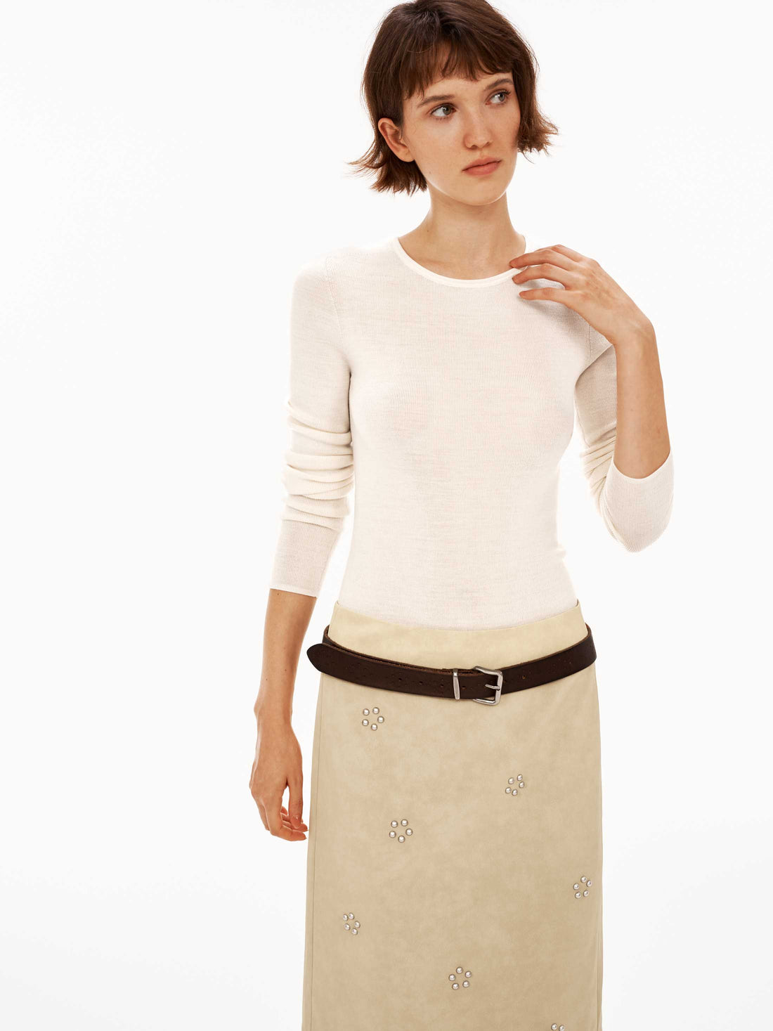 100% Extra-Fine Wool Seamless Washable Crewneck Base Layer