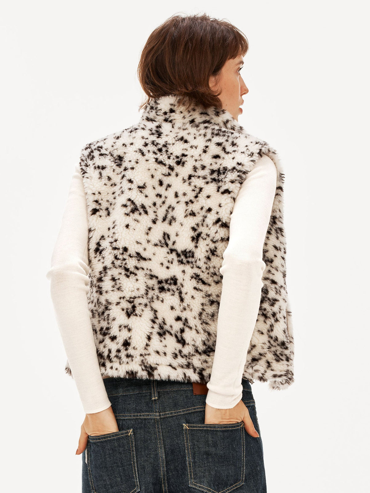 Faux Shearling Spot Vest