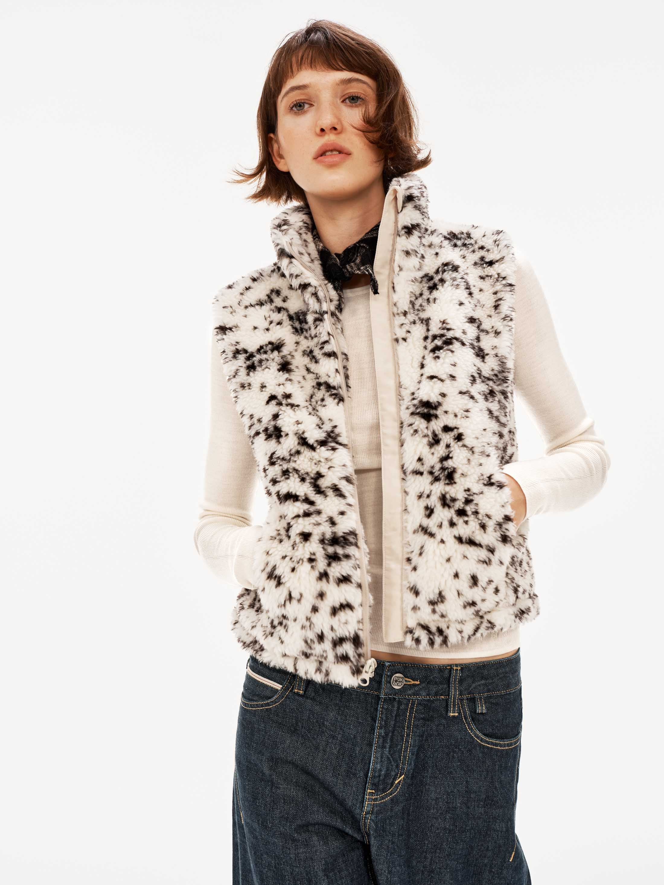 Faux Shearling Spot Vest