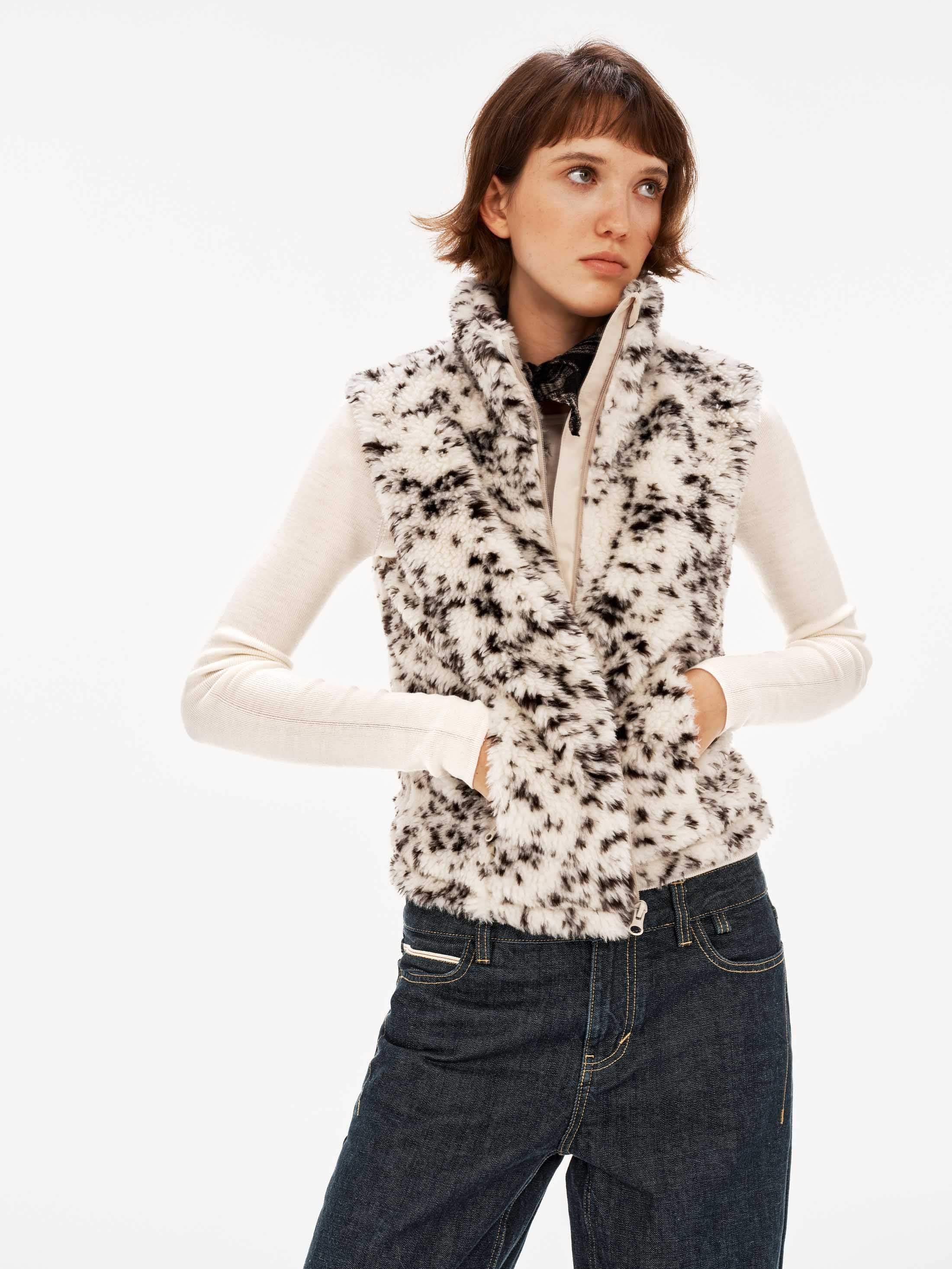 Faux Shearling Spot Vest