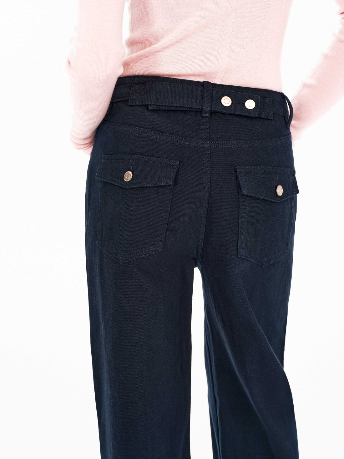 Dark Blue Straight Leg Jeans