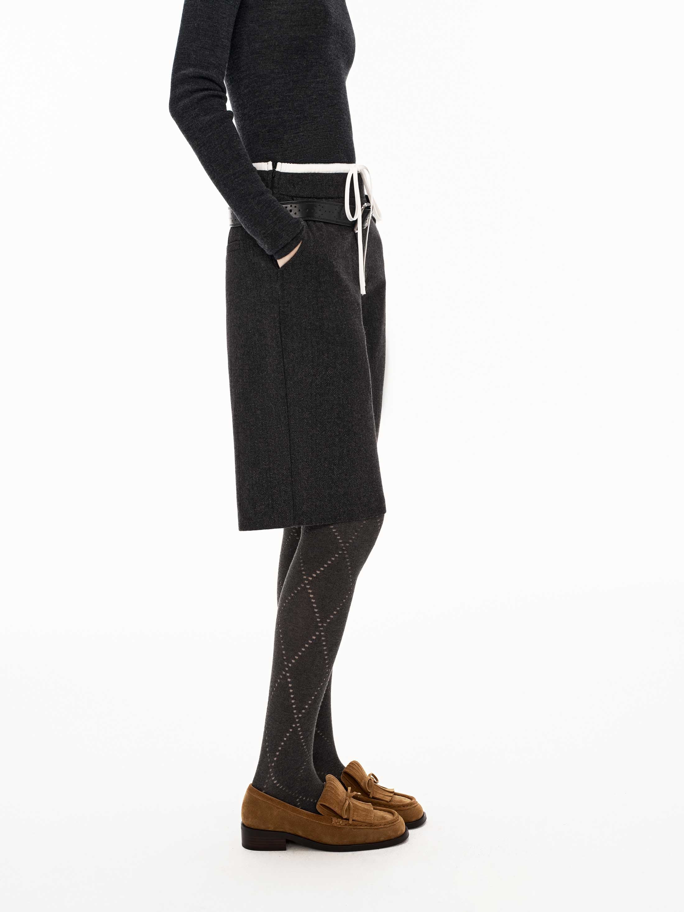 Two-in-One Wool Shorts