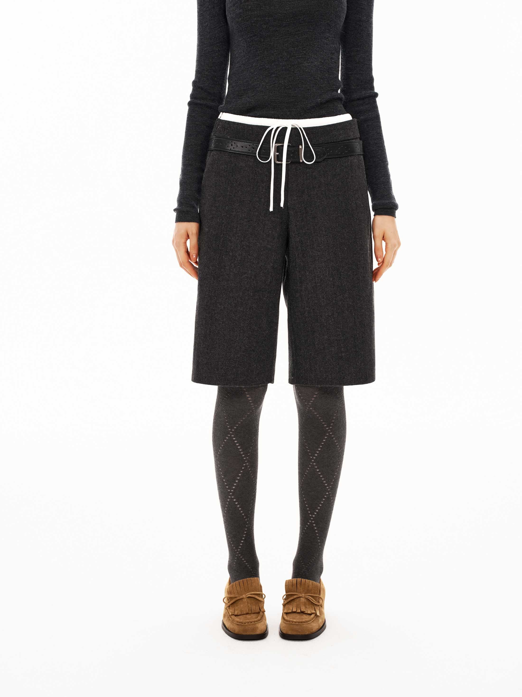 Two-in-One Wool Shorts