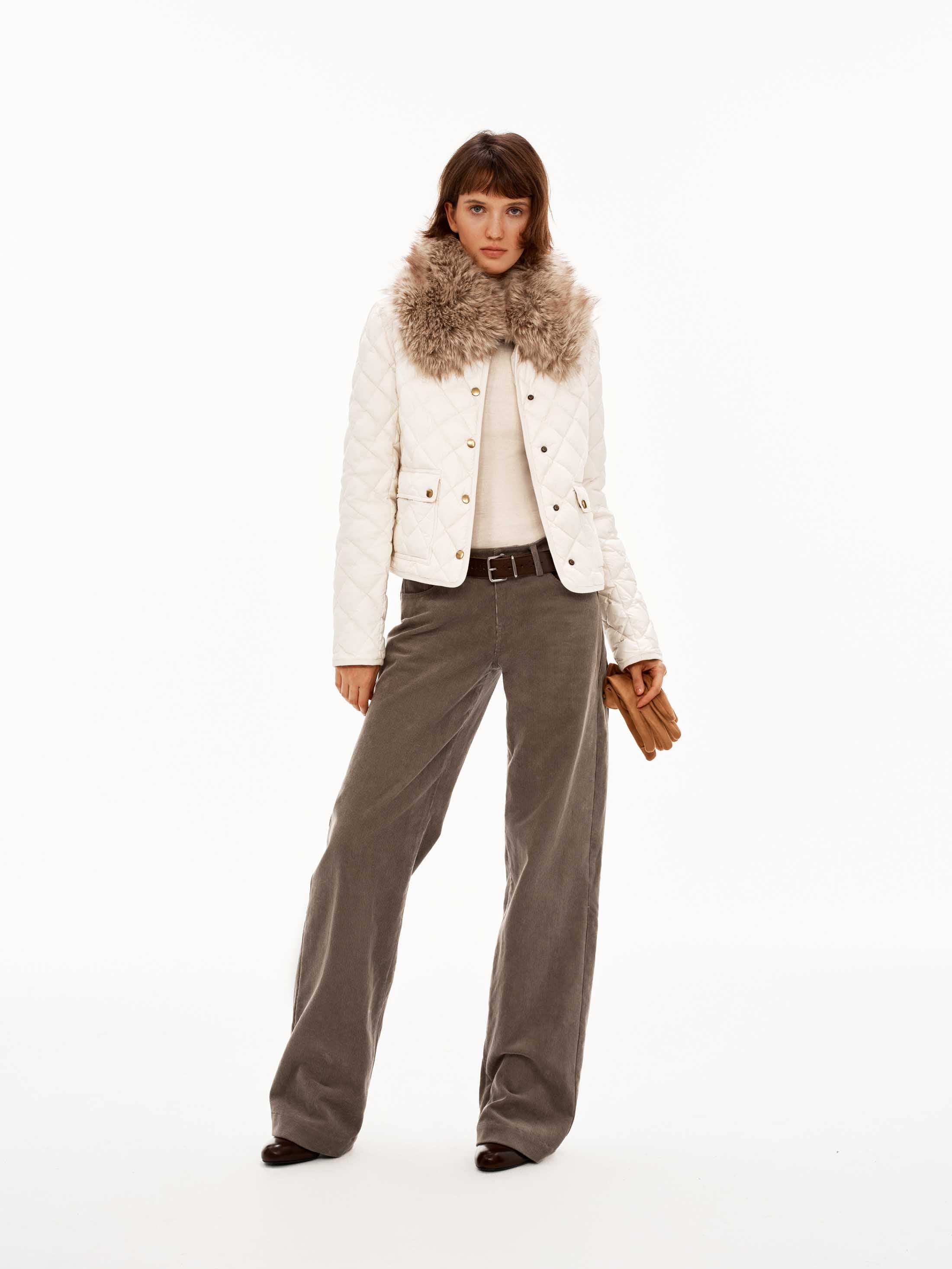 Quilted Lapel Down Jacket