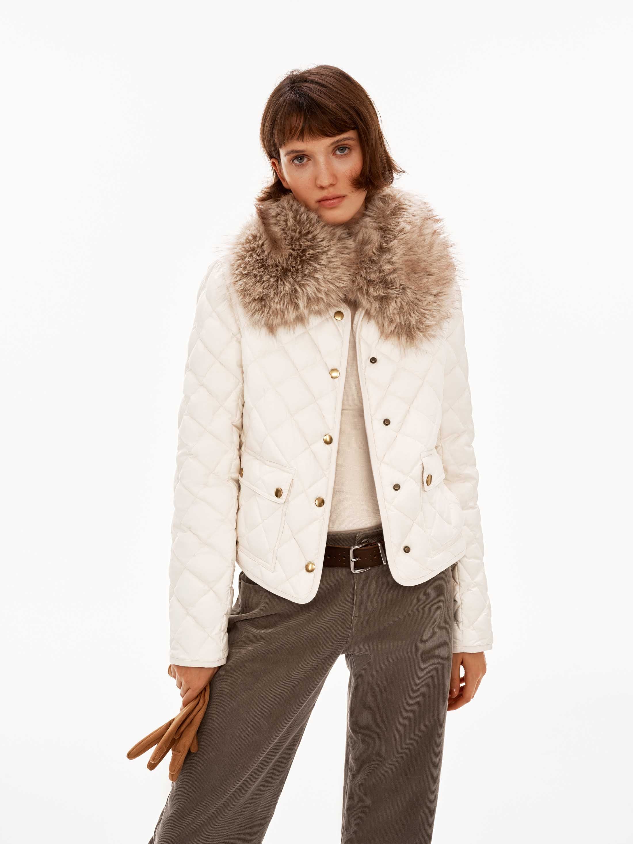 Quilted Lapel Down Jacket