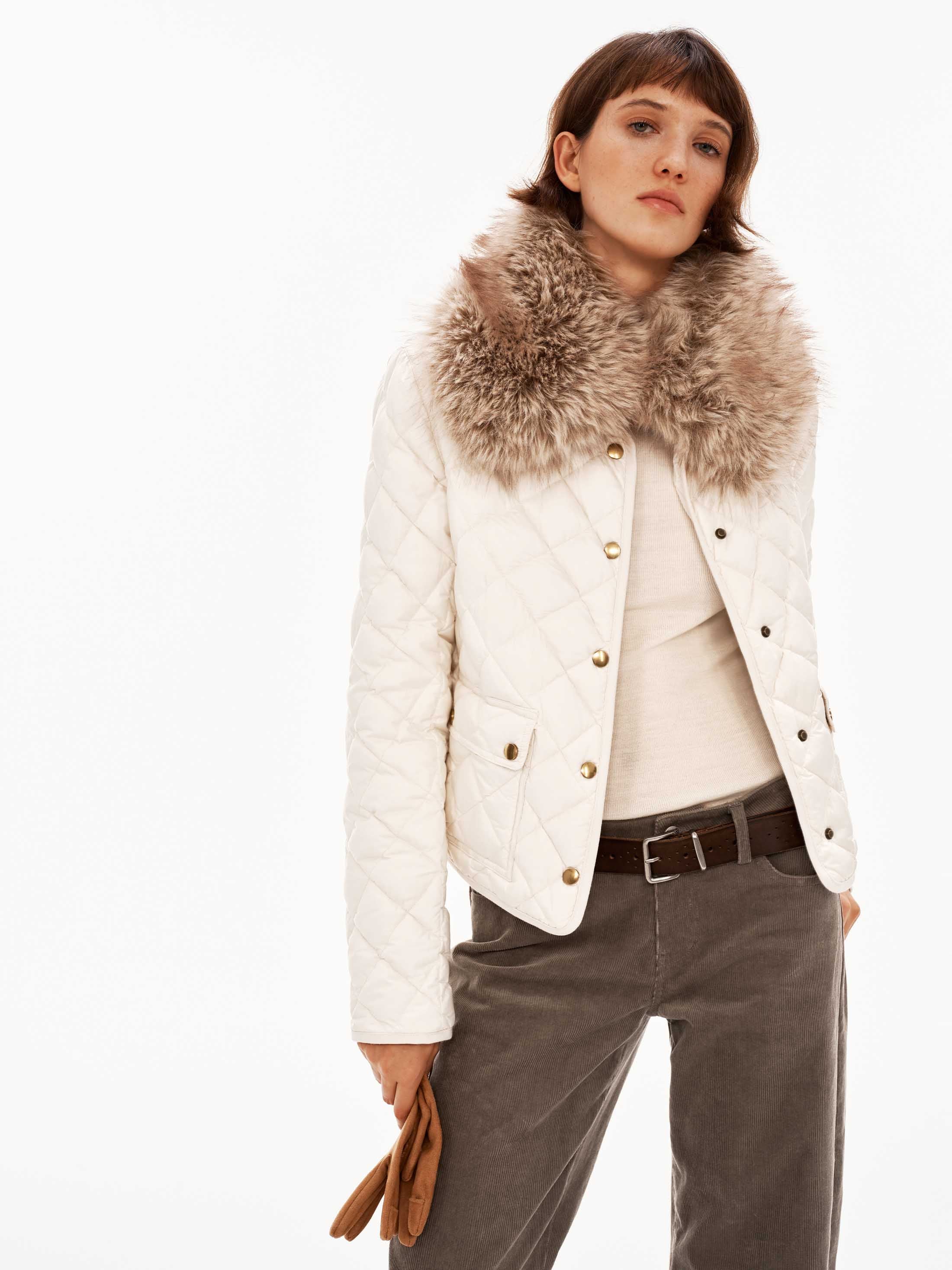 Quilted Lapel Down Jacket