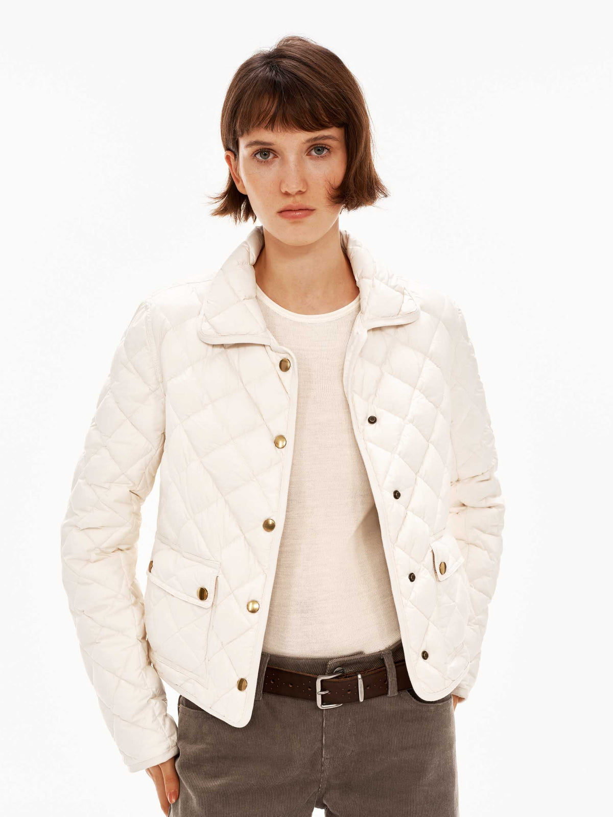 Quilted Lapel Down Jacket