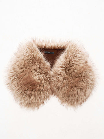 Faux Fox Fur Clip-On Winter Collar Scarf