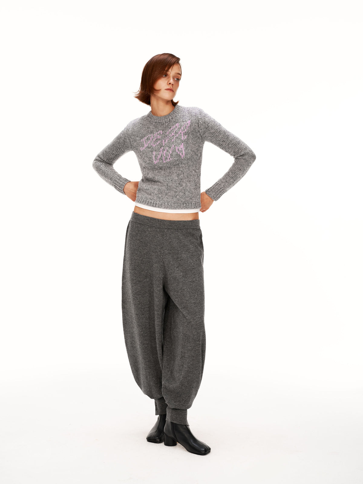 Motif Cropped Knit