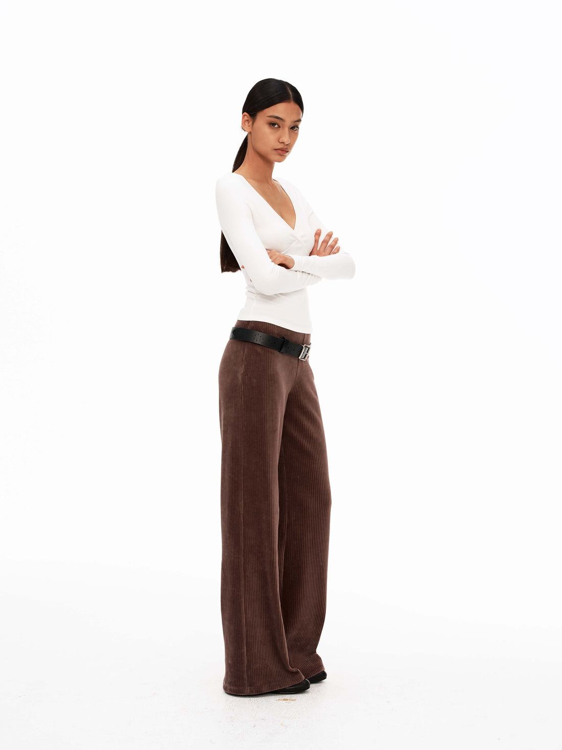 Easy Vintage Corduroy Straight-Leg Pants