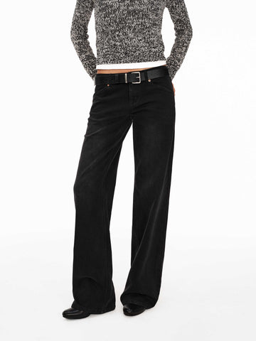 Commuter Black Vintage Wash Straight Jeans