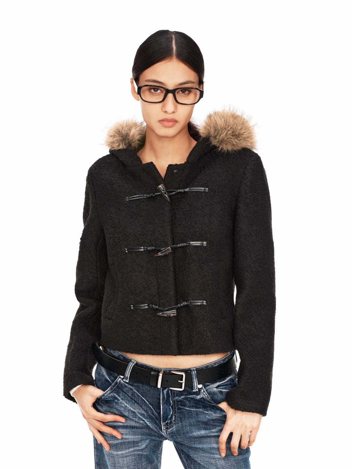 Hooded Toggle Wool Jacket
