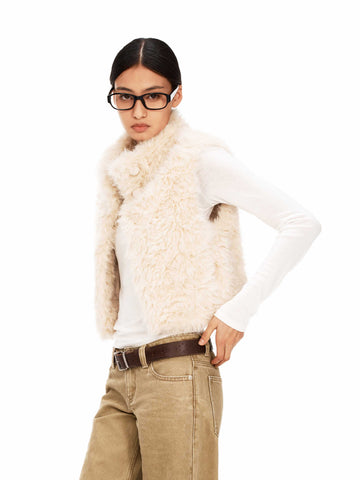 Cozy Faux Shearling High-Neck Vest