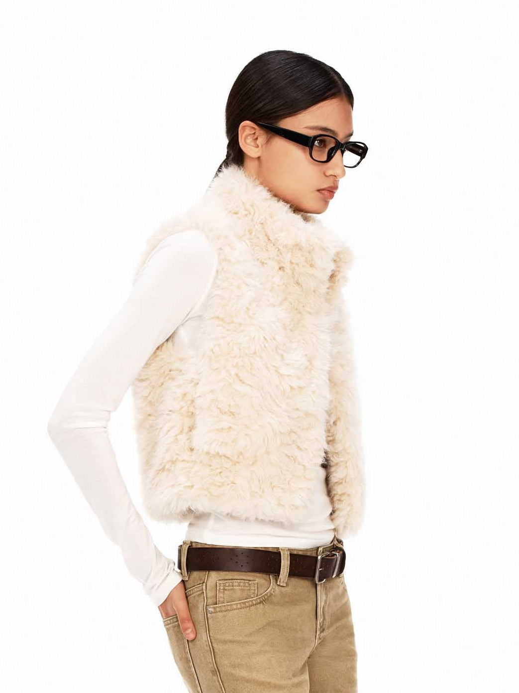 Cozy Faux Shearling High-Neck Vest