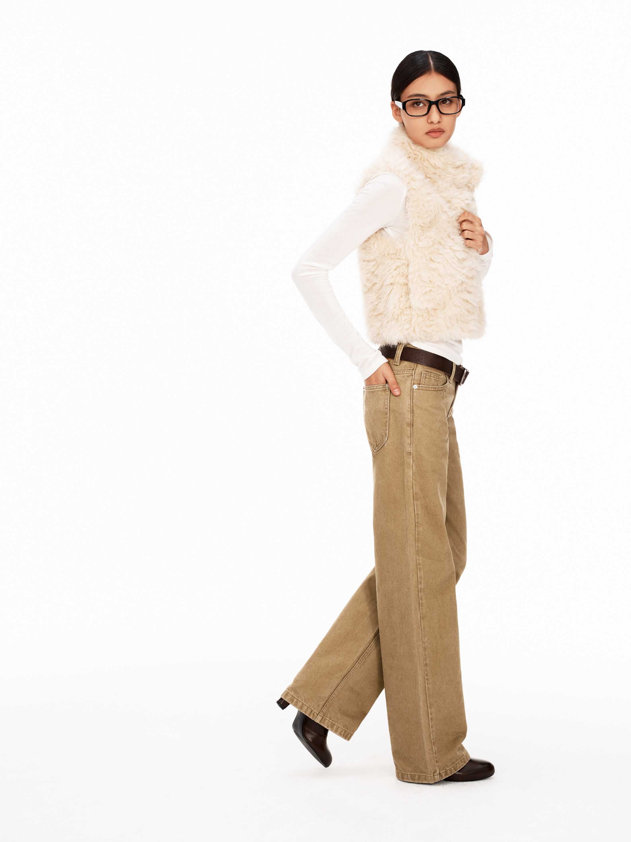 Cozy Faux Shearling High-Neck Vest