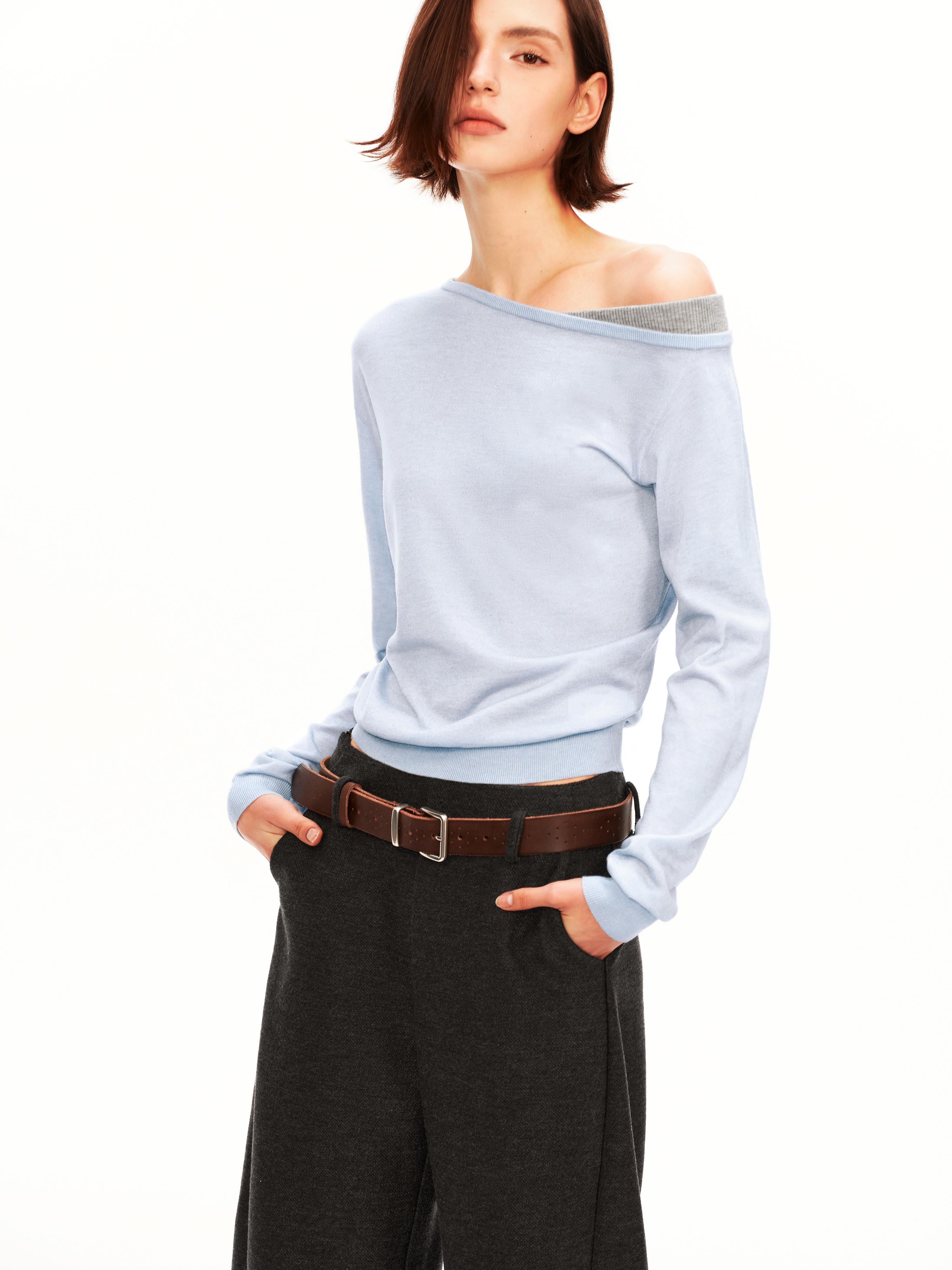 One Shoulder Knit Sweater