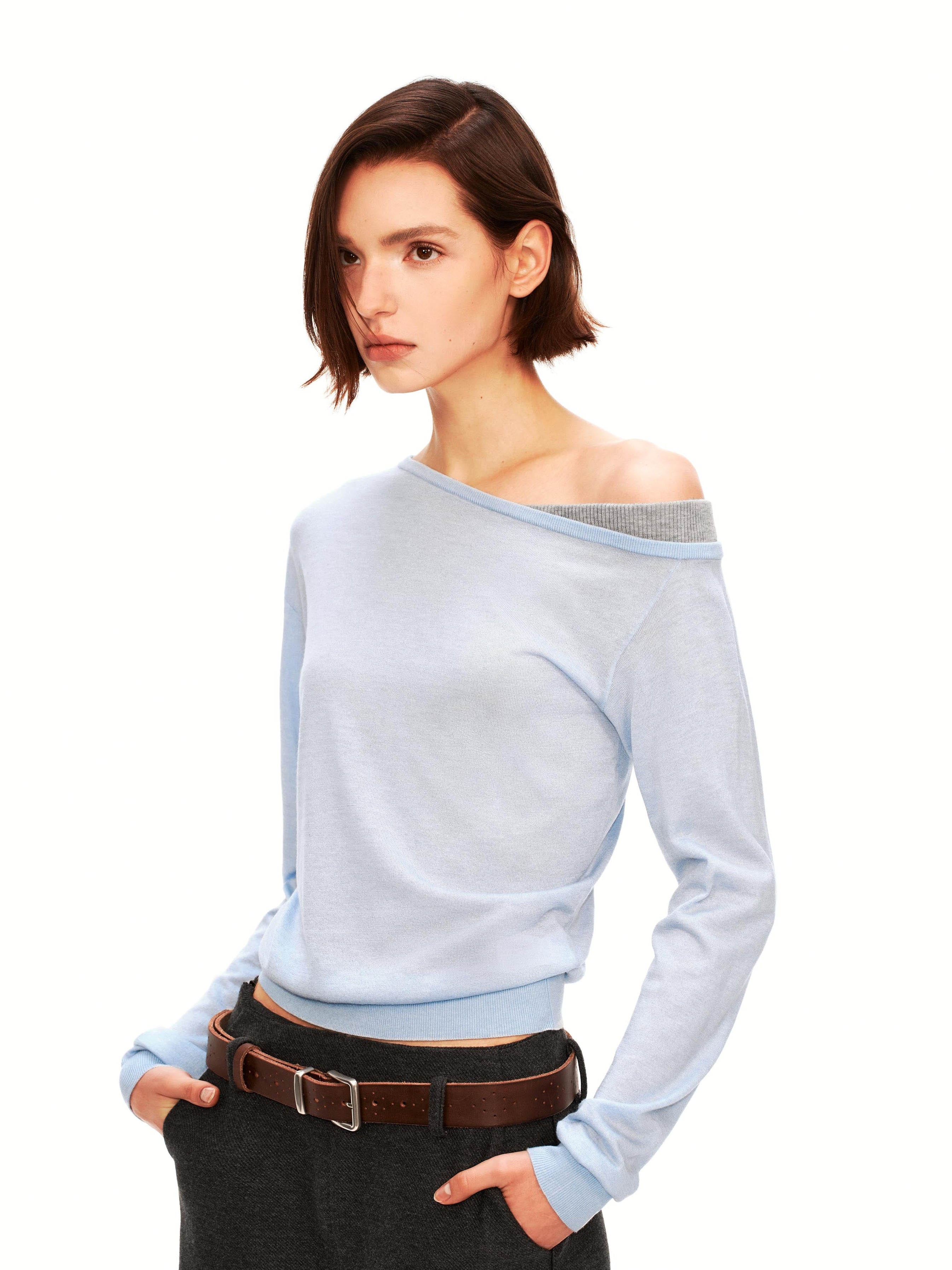 One Shoulder Knit Sweater