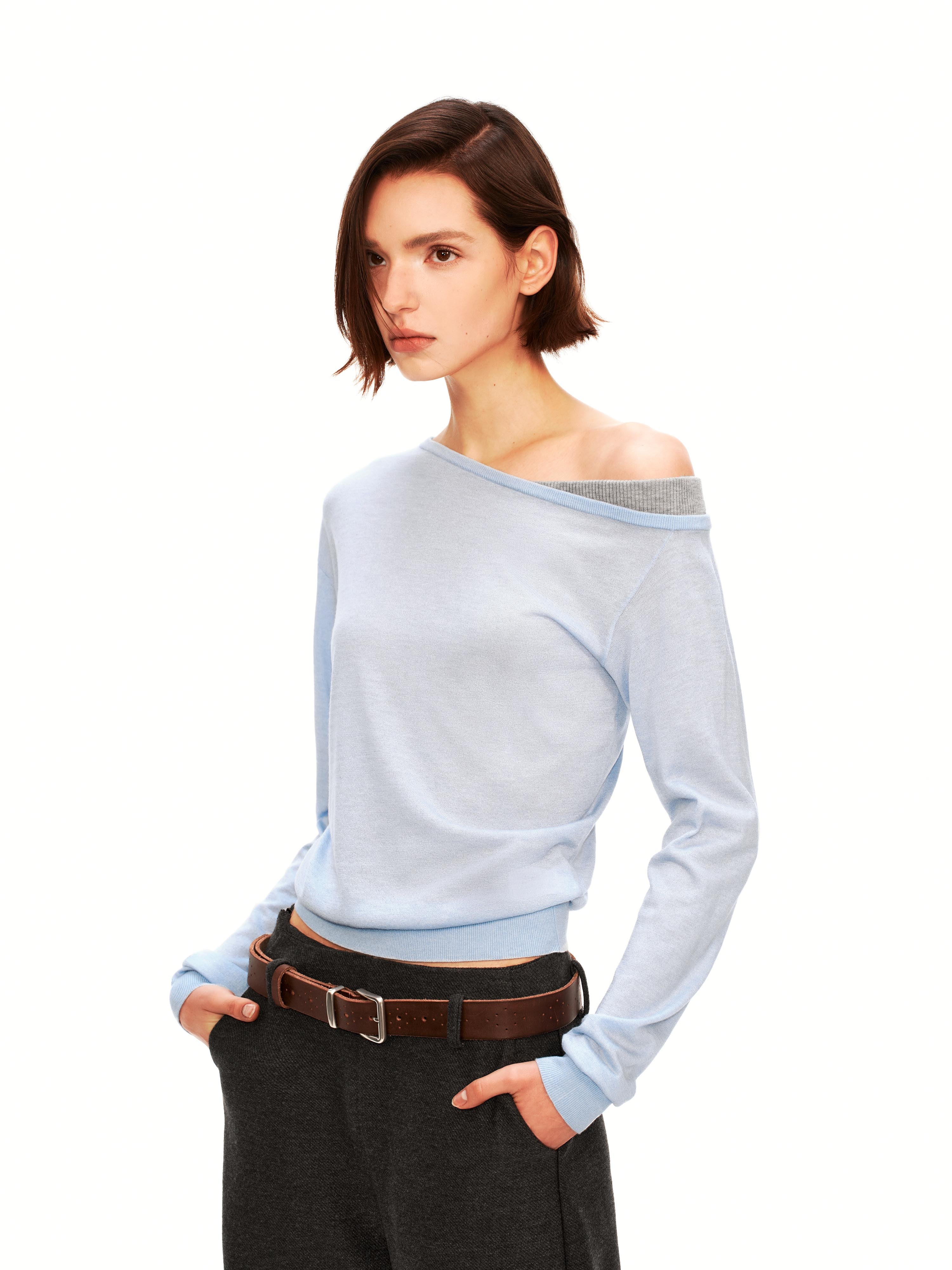 One Shoulder Knit Sweater