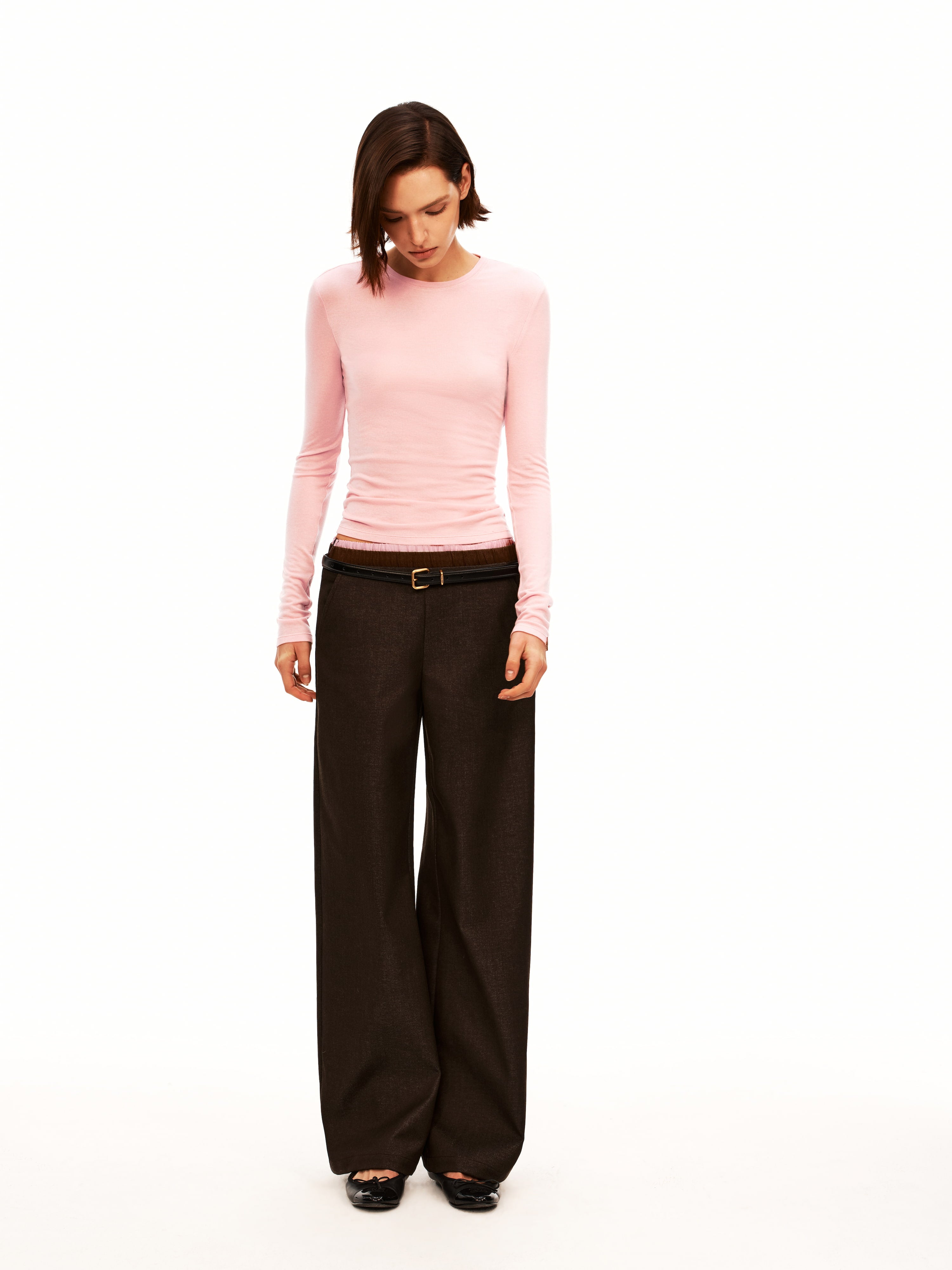 Contrast Multi-Waistband Trousers