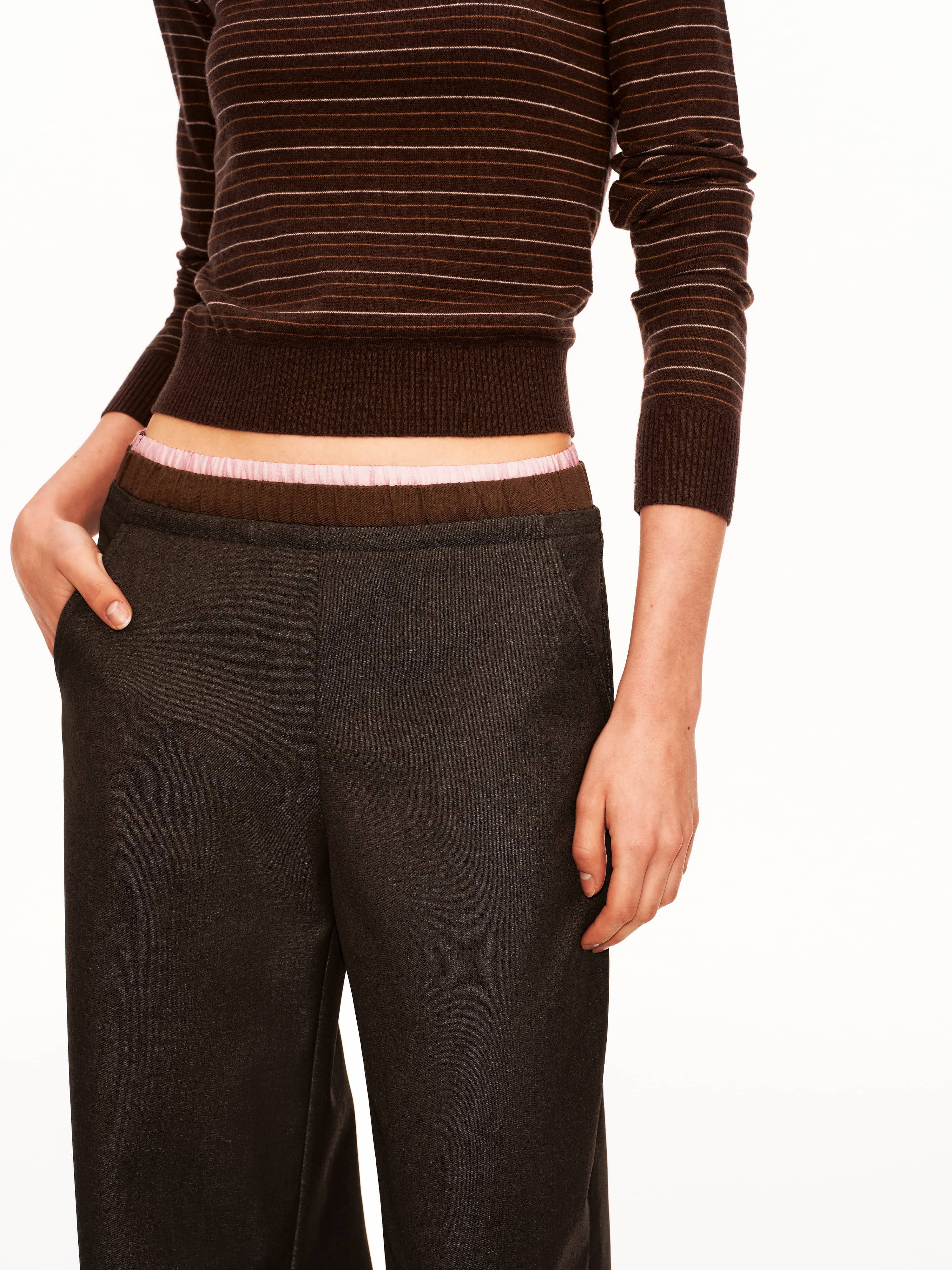 Contrast Multi-Waistband Trousers