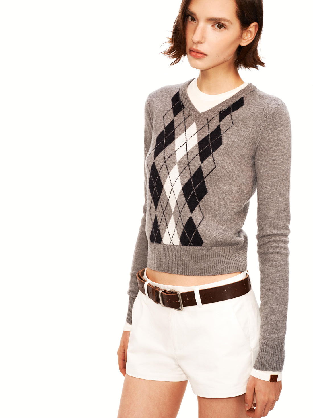 The Intellectual Argyle V-Neck