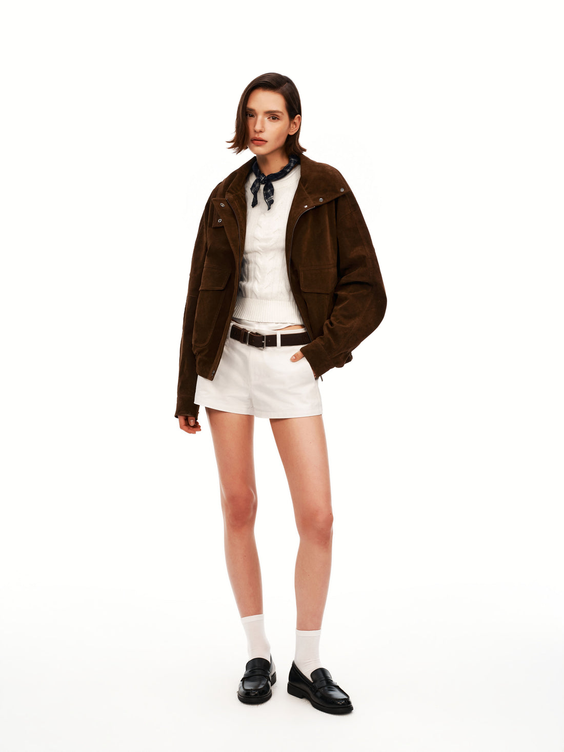 Oversized Sueded Bomber