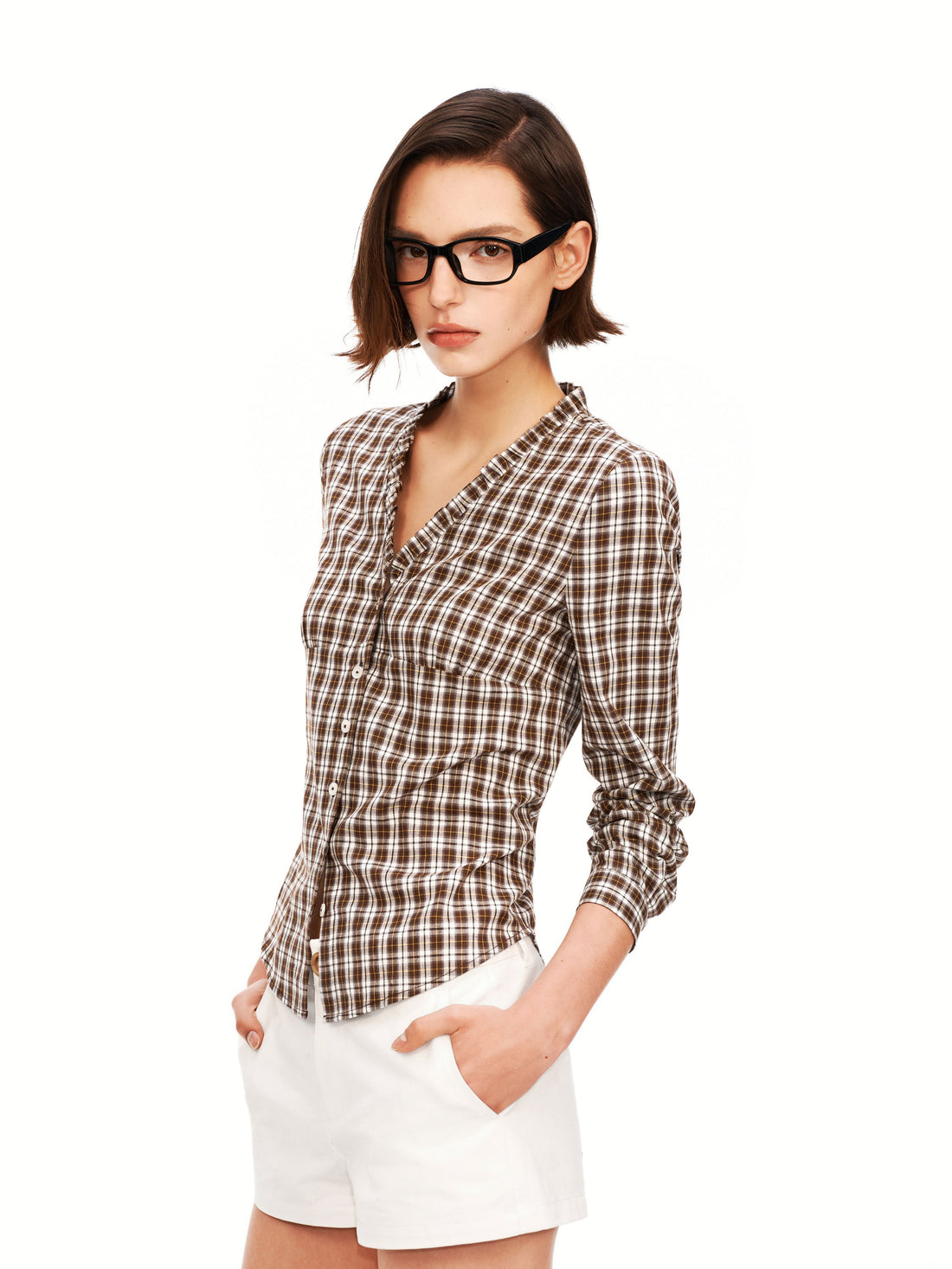 Cropped Plaid Shirt