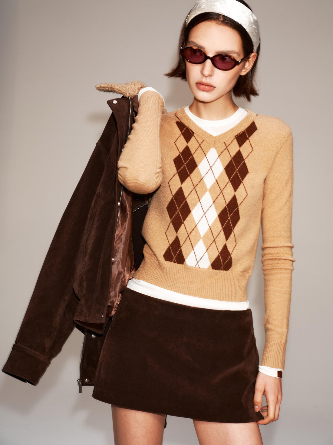 The Intellectual Argyle V-Neck