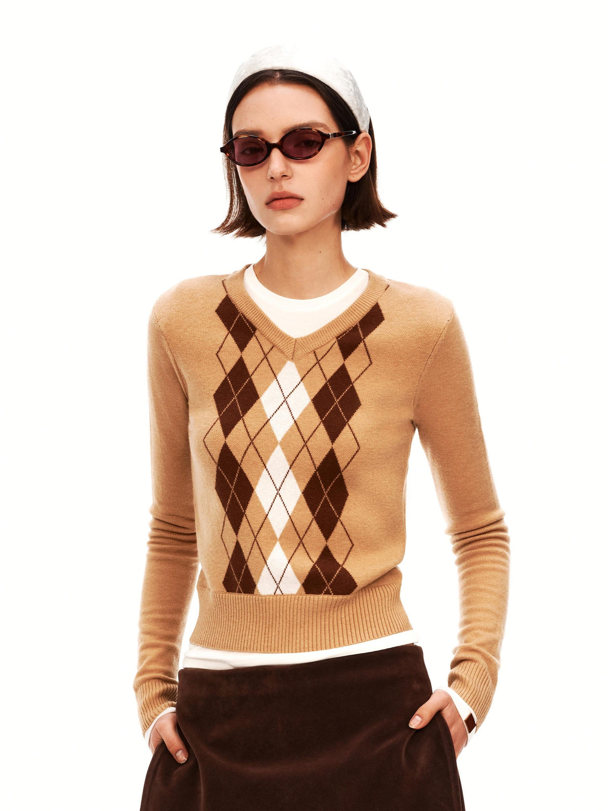 The Intellectual Argyle V-Neck