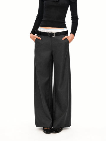 Contrast Multi-Waistband Trousers