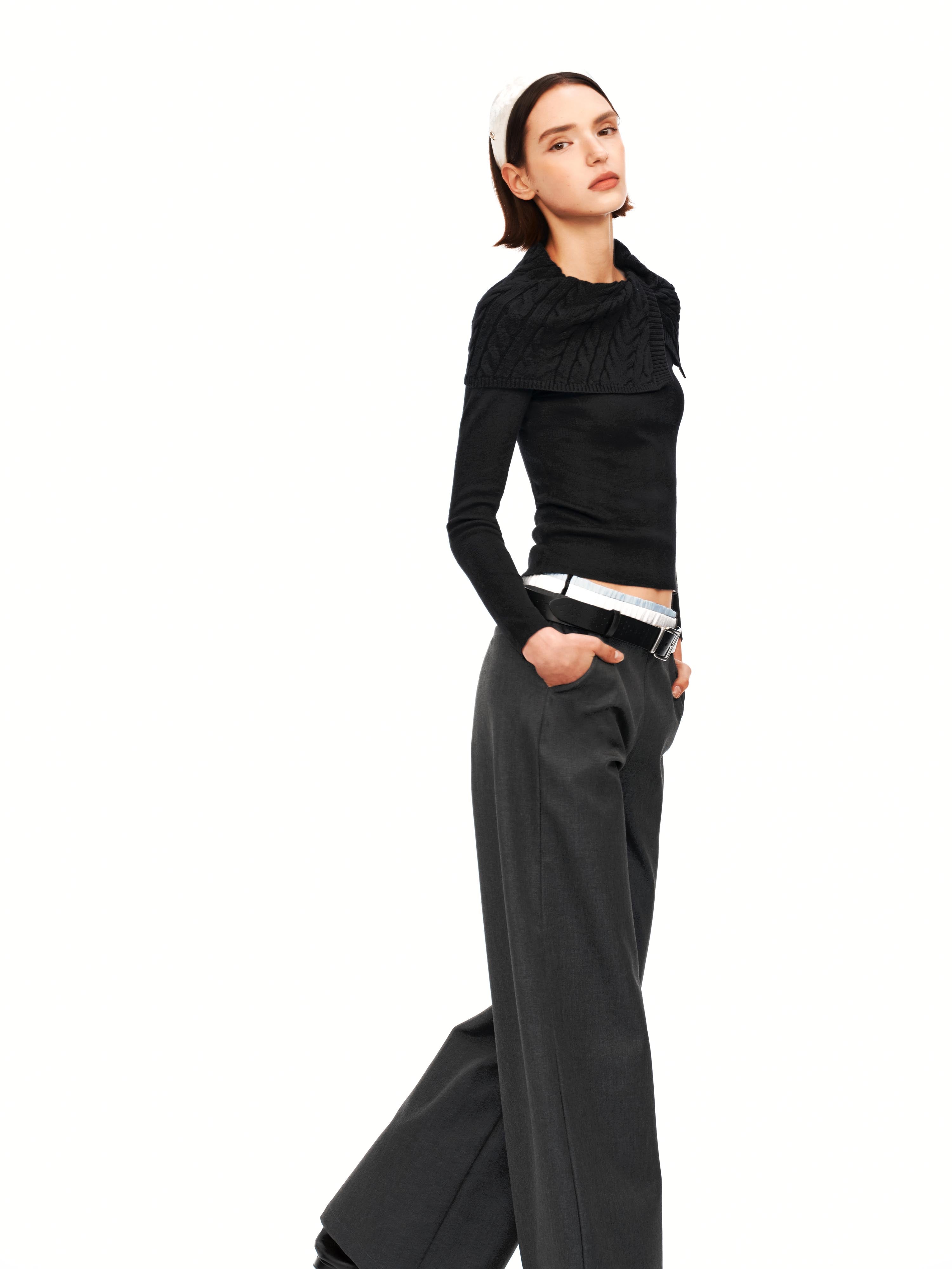 Contrast Multi-Waistband Trousers