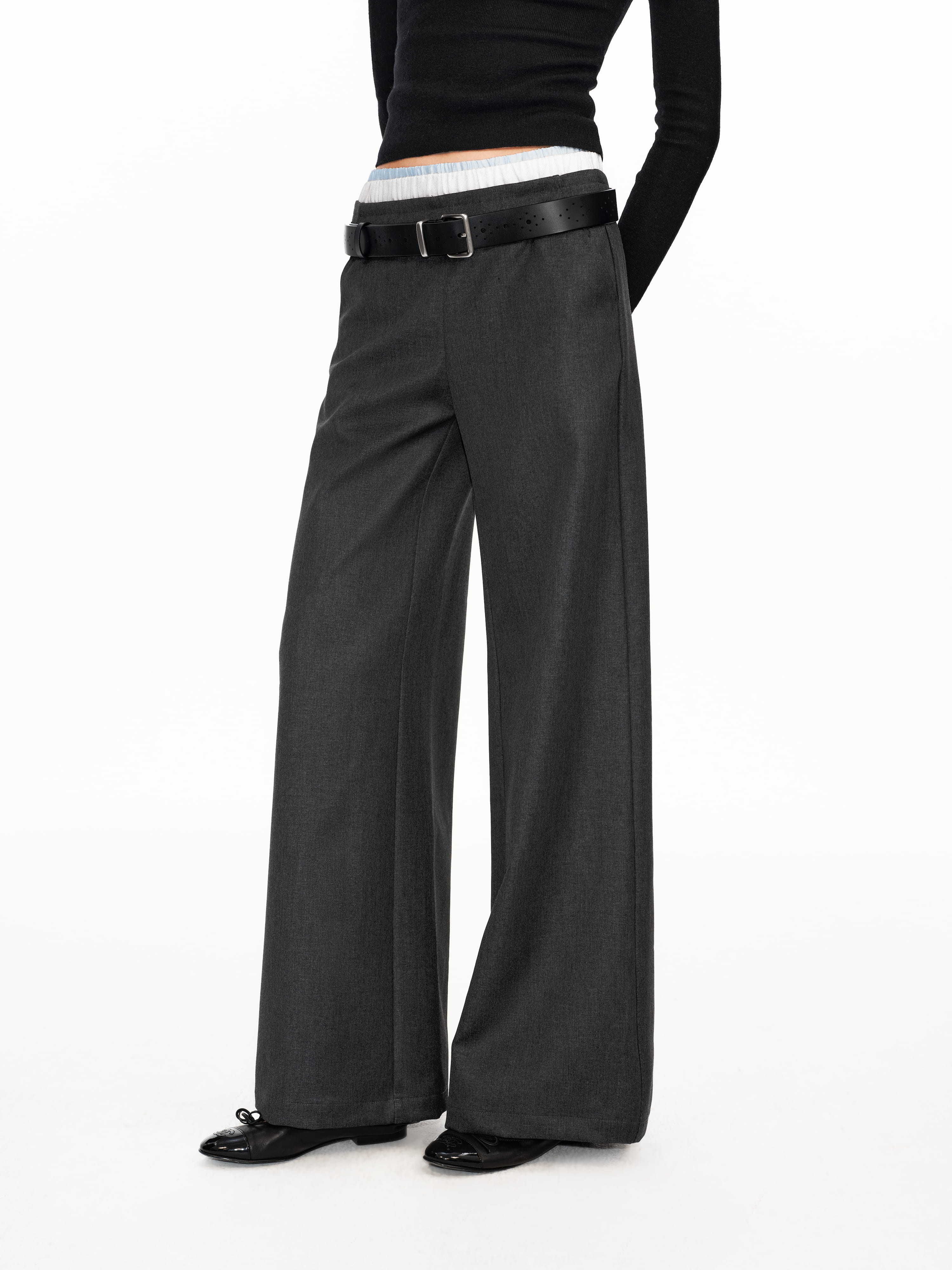 Contrast Multi-Waistband Trousers