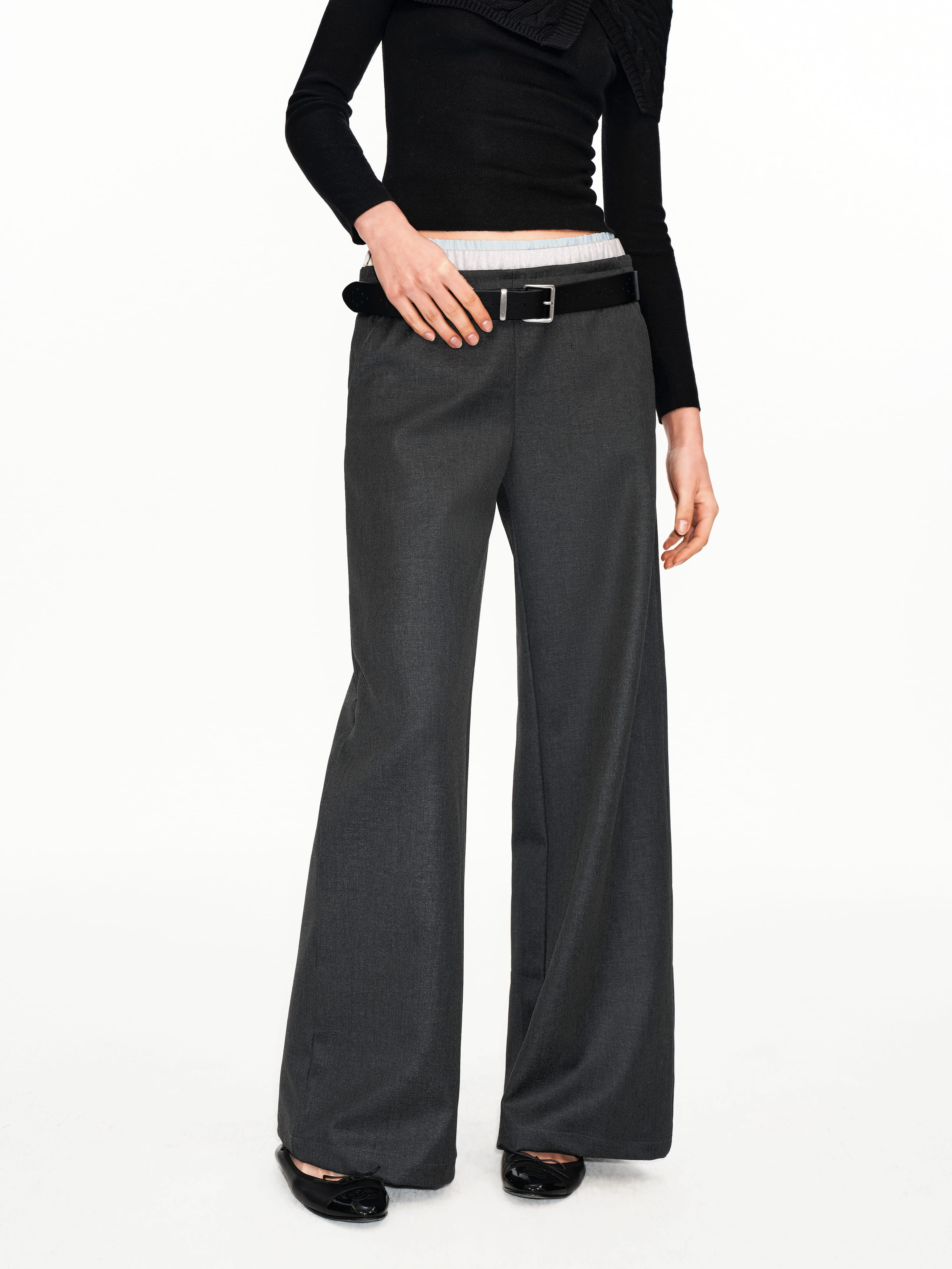 Contrast Multi-Waistband Trousers