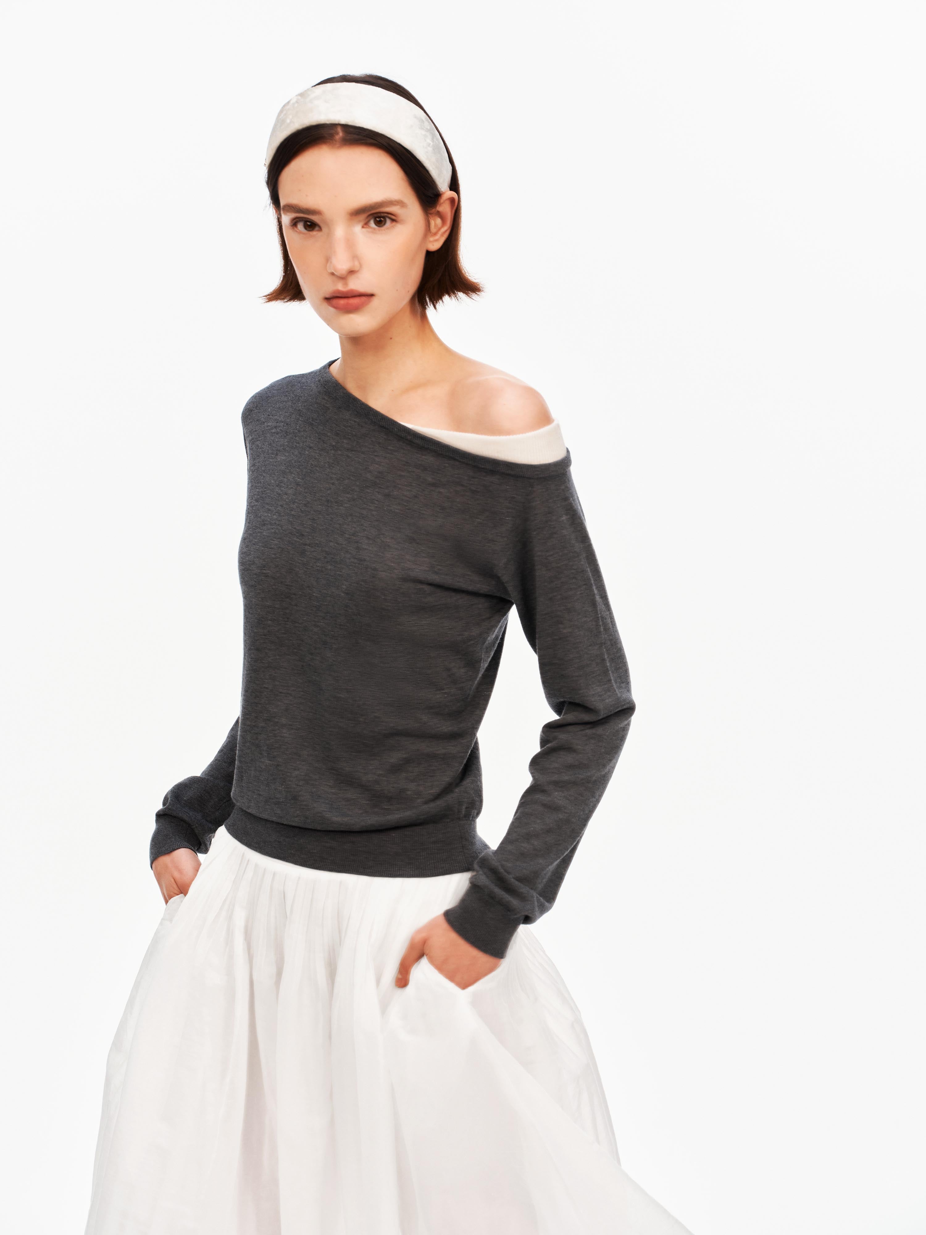 One Shoulder Knit Sweater