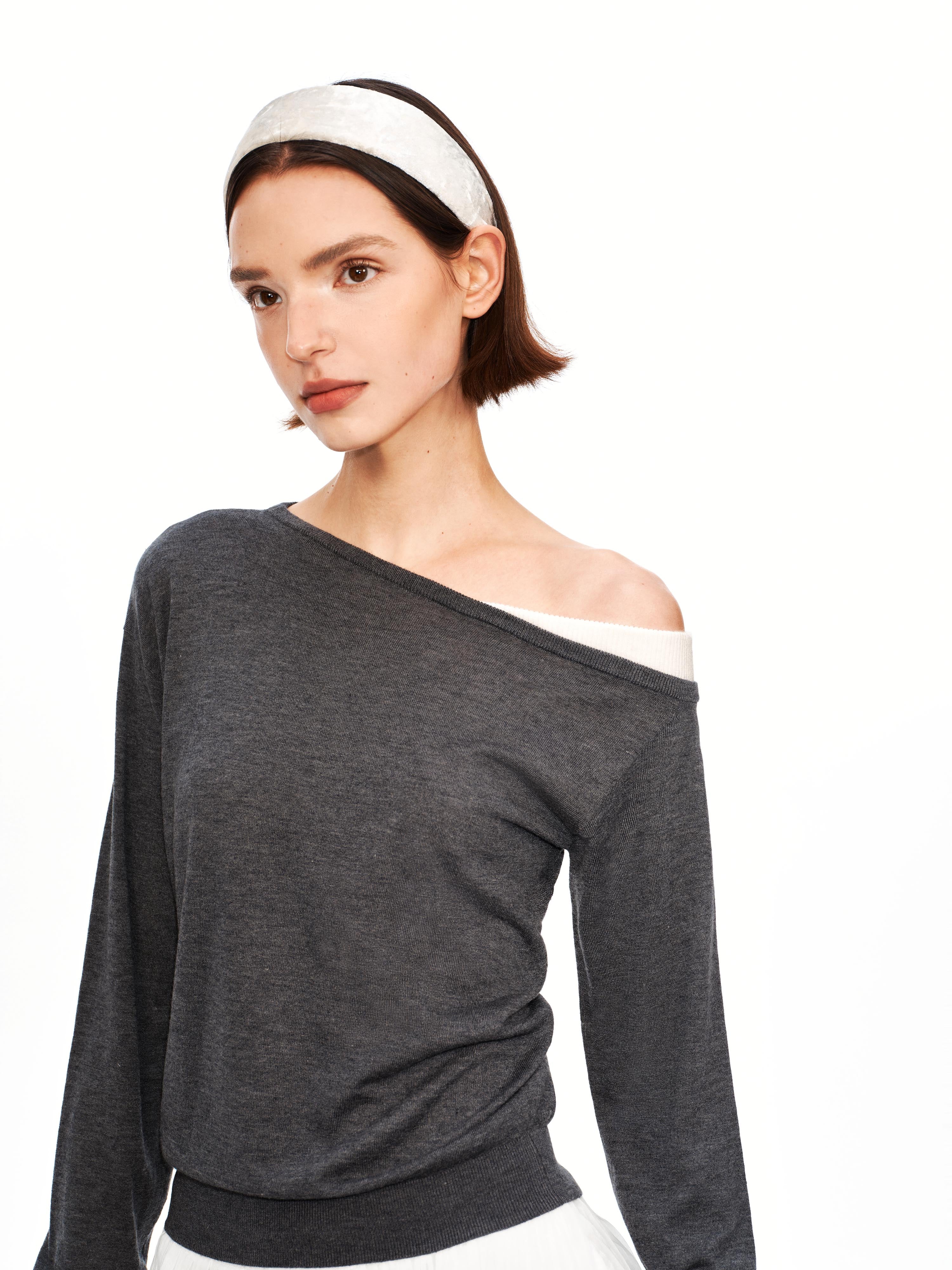 One Shoulder Knit Sweater